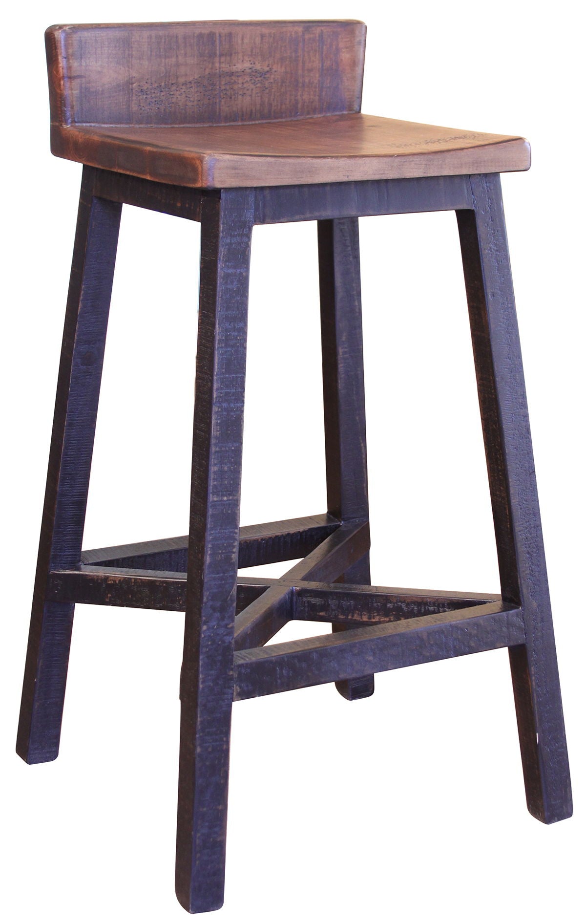 International Furniture Direct Pueblo - Wooden Seat & Base Stool (Set of 2) | Meri Furniture