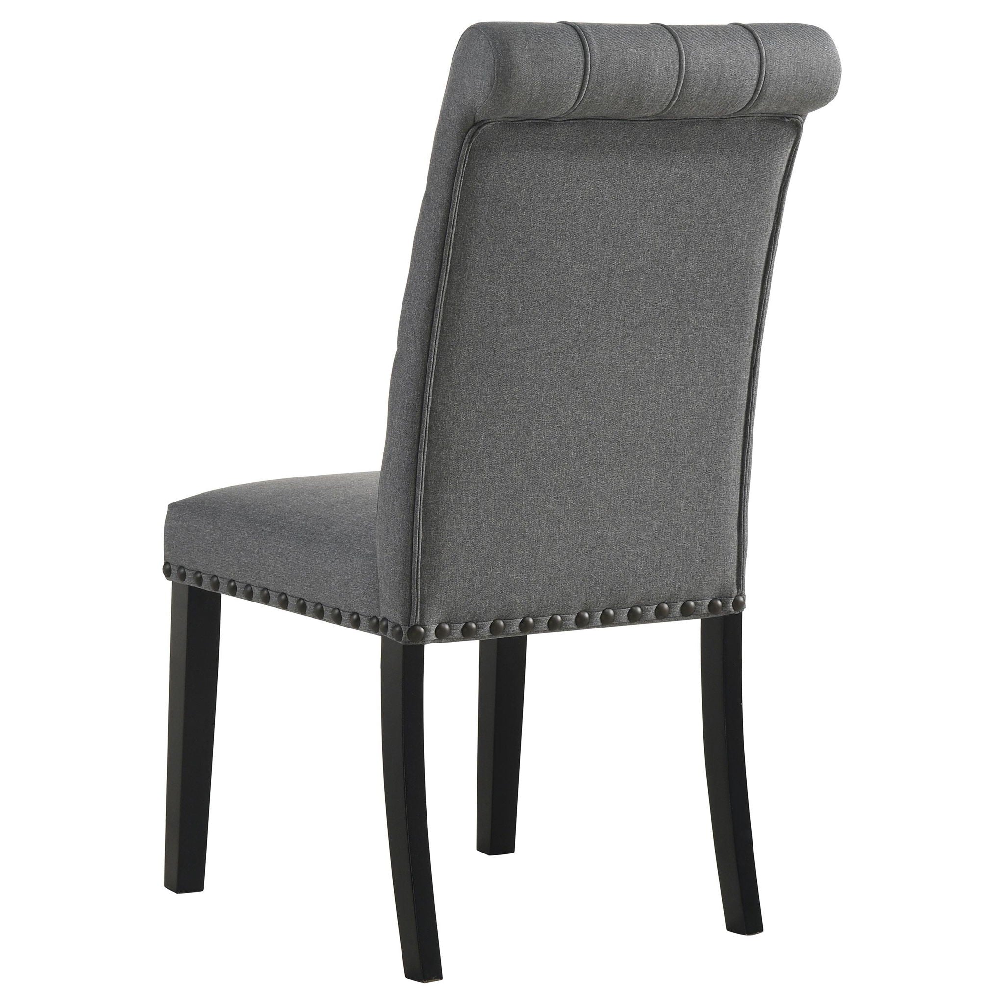 Alana Fabric Upholstered Dining Side Chair Grey (Set of 2)