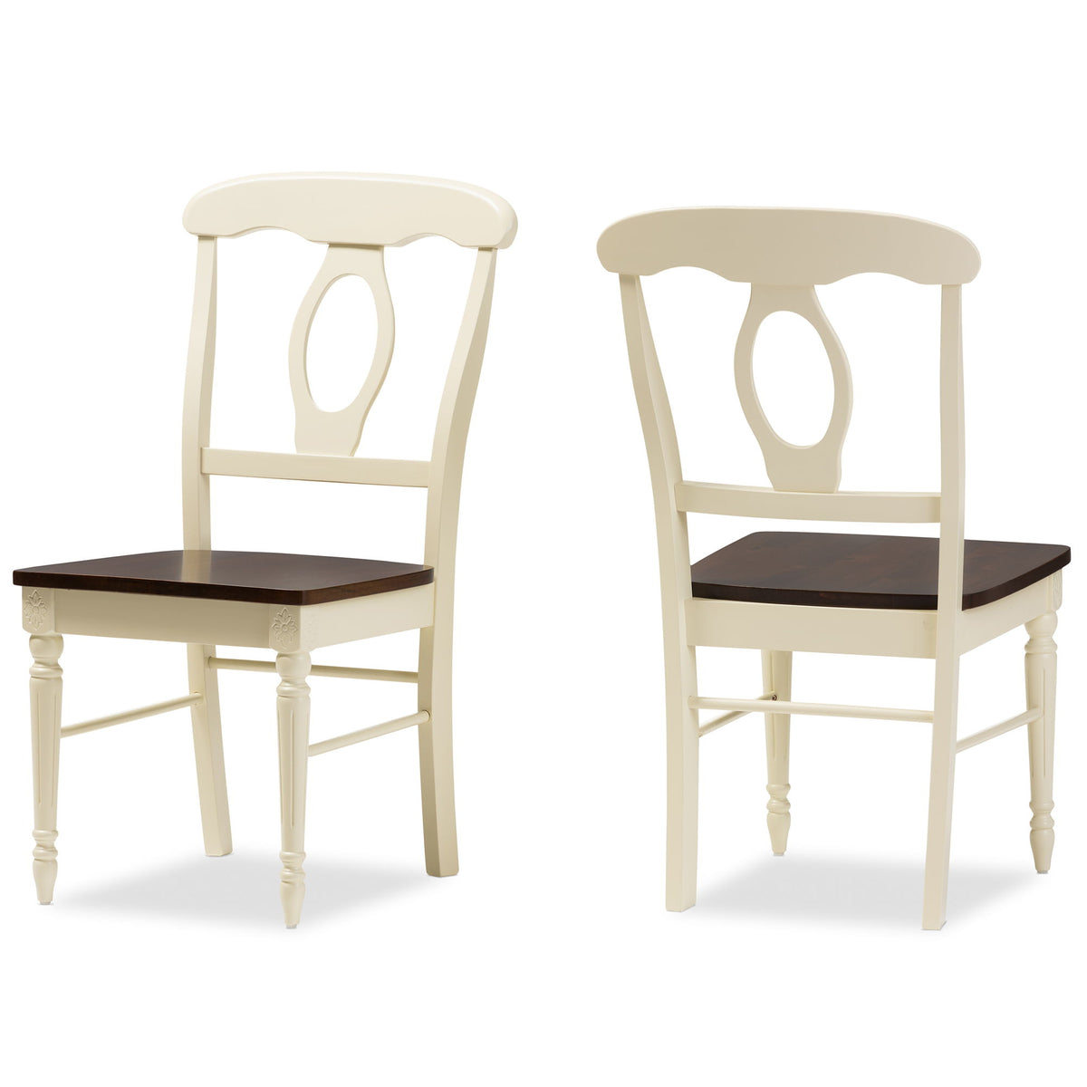 Napoleon French Country Cottage Buttermilk and "Cherry" Brown Finishing Wood 5-Piece Dining Set