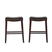 Elegant Saddle Stool With Curved Seat Comfort - Brown