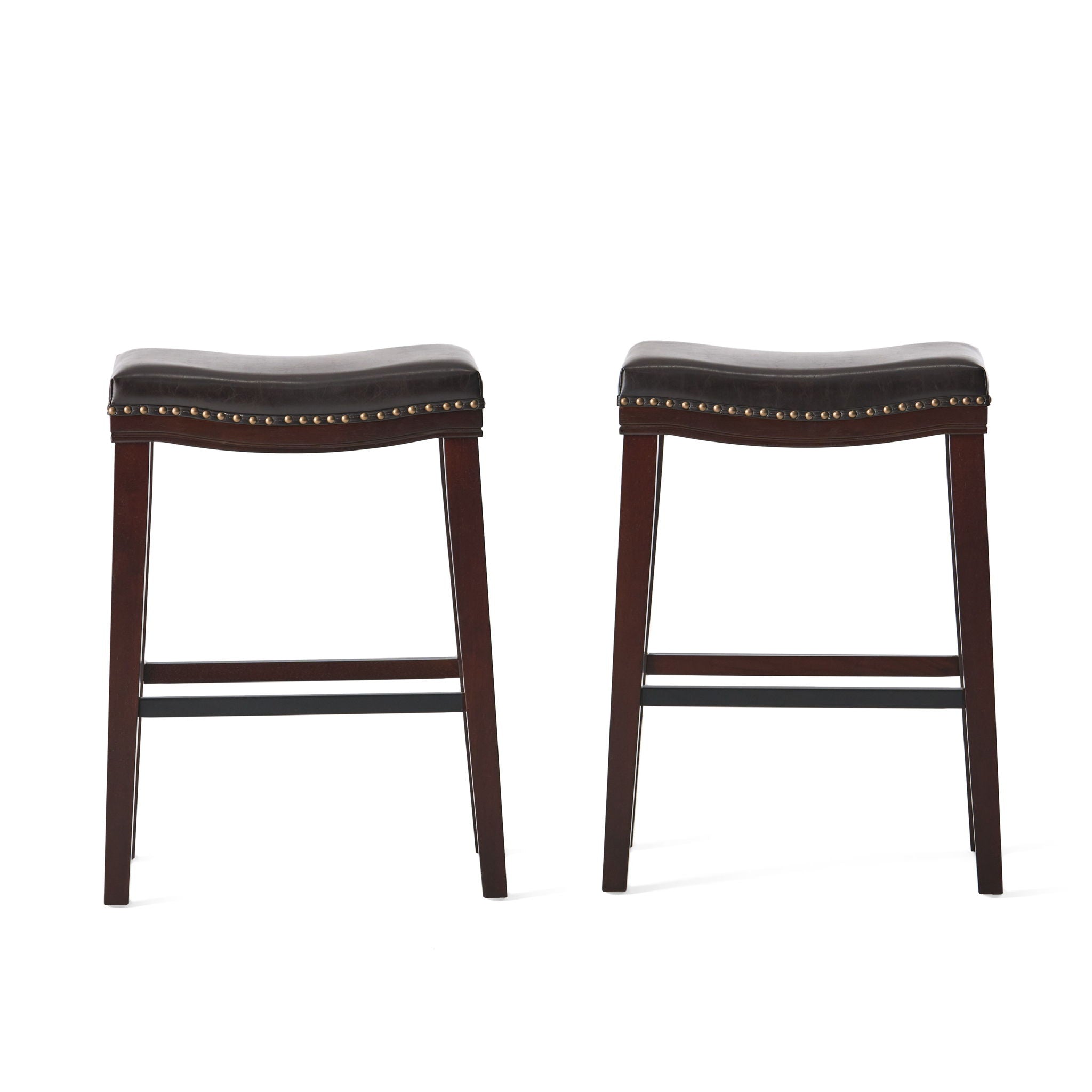 Elegant Saddle Stool With Curved Seat Comfort - Brown