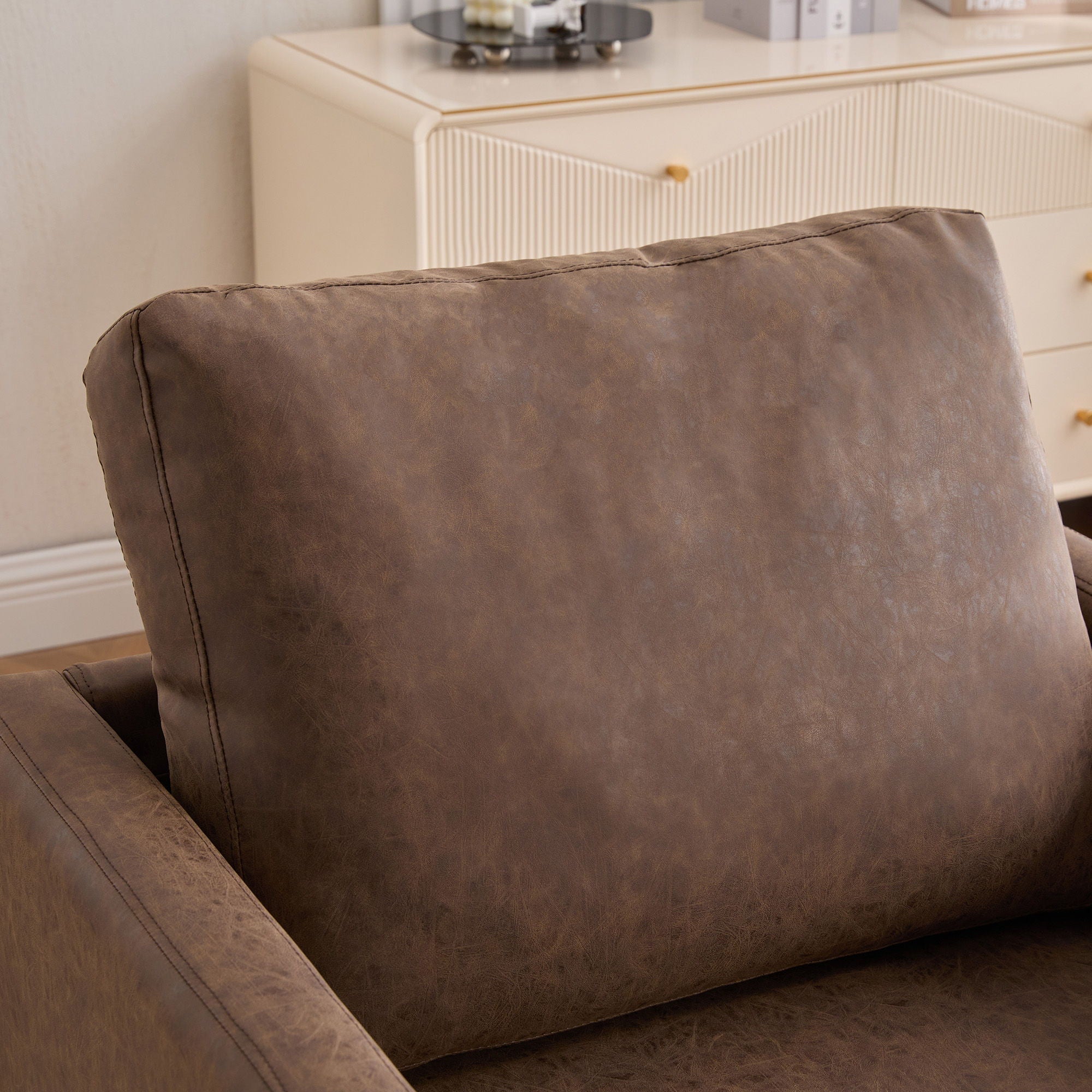 Modern Upholstered Square Swivel Accent Chair With 360 Degree Rotation