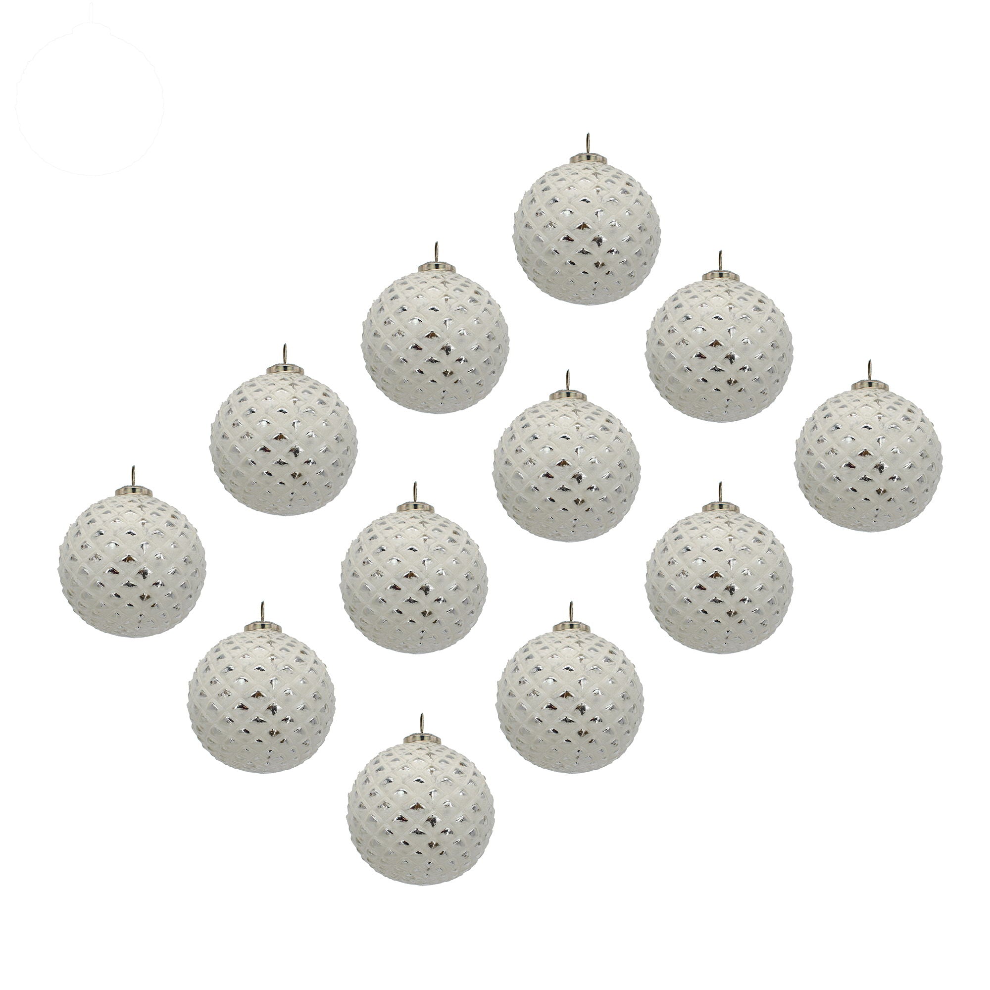 Christmas Ball Ornaments, Decorative Hanging Ball Christmas Tree Ornaments, For Holiday Party Decorations (Set of 12) - White