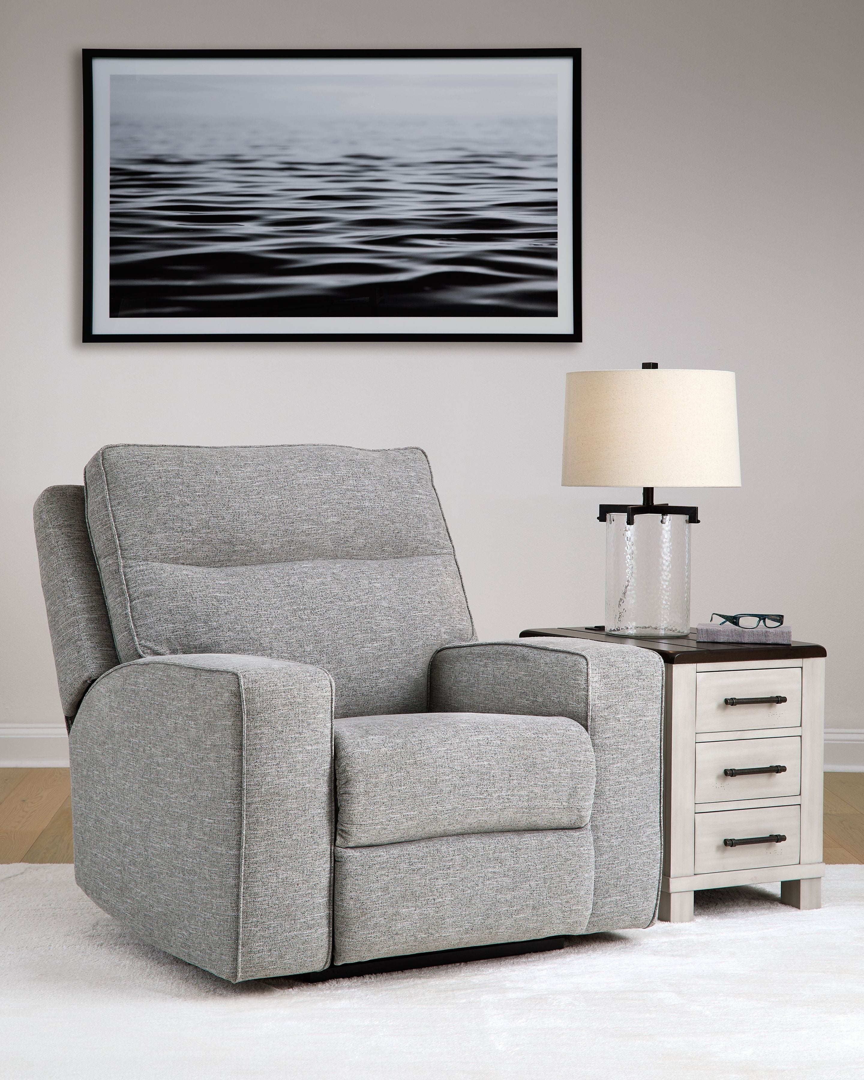 Signature Design by Ashley® Biscoe - Pewter - Power Recliner /Adj Headrest | Meri Furniture