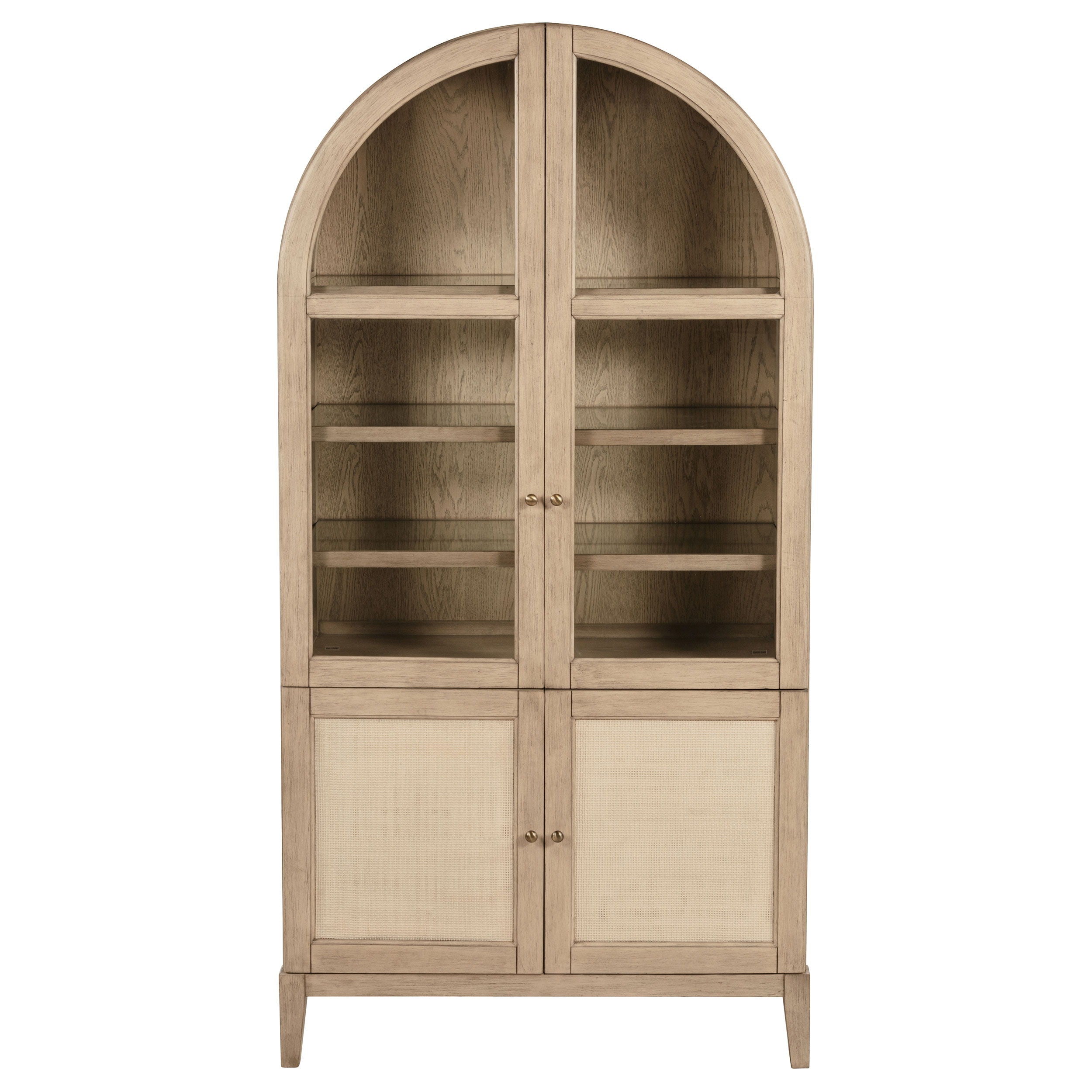 Coaster Fine Furniture Kailani - 4-Door Cane Dining Vitrine Display Cabinet - Beige Oak | Meri Furniture