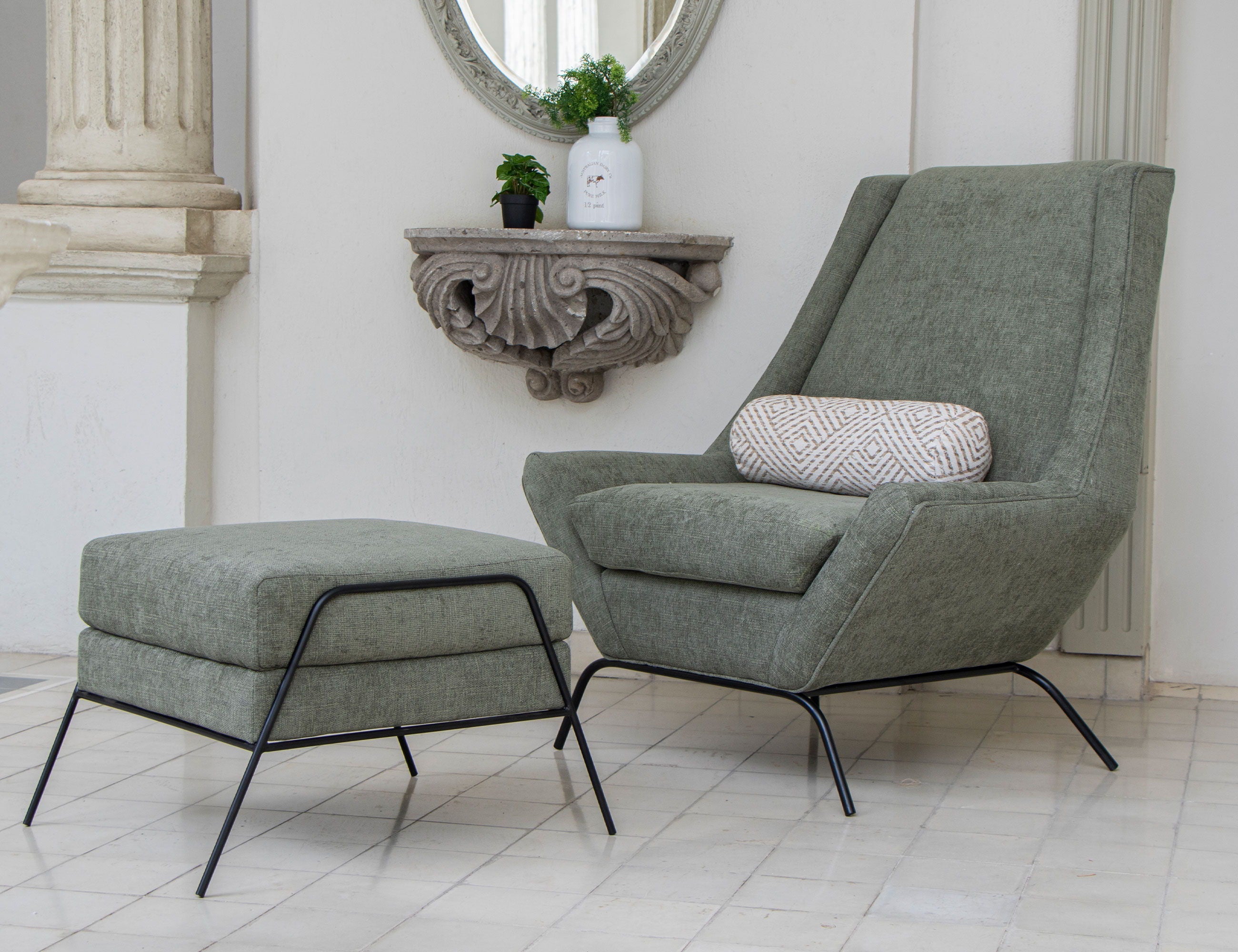 International Furniture Direct Tyne - Ottoman - Light Cream | Meri Furniture