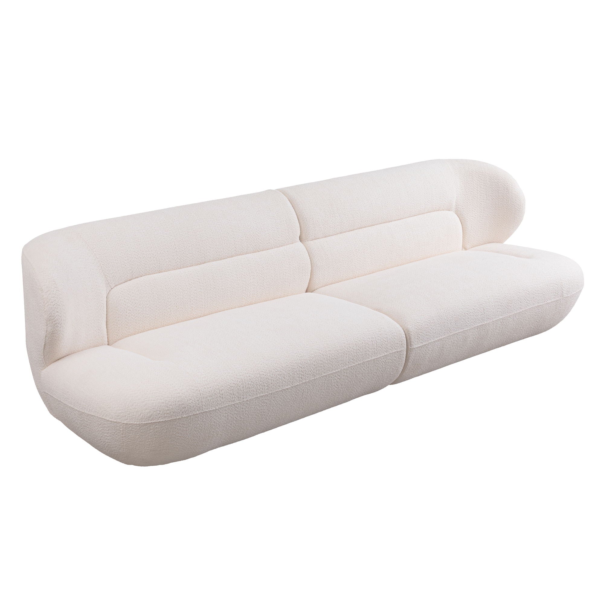 Modern Fashion Yp40116W Circular Curve Design Sofa, 4 Seater For Office & Bedroom - White
