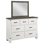 Coaster Fine Furniture Lilith - 7-Drawer Dresser With Mirror - Distressed White | Meri Furniture