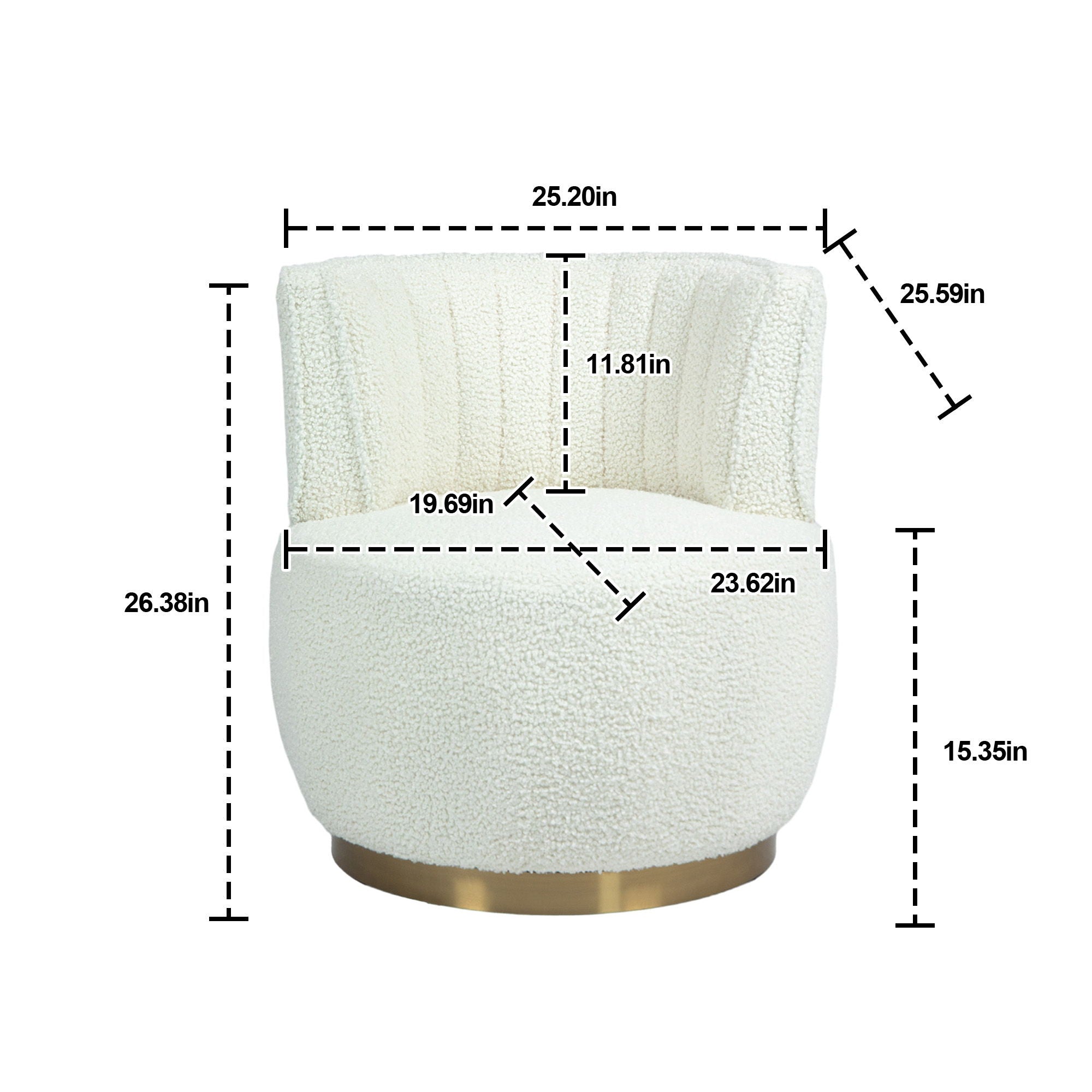 360 Degree Swivel Cuddle Barrel Accent Sofa Chair