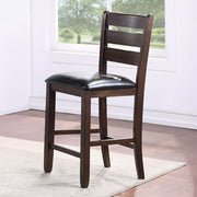 Urbana - Counter Height Chair Set of 2) - Black Synthetic Leather & Espresso