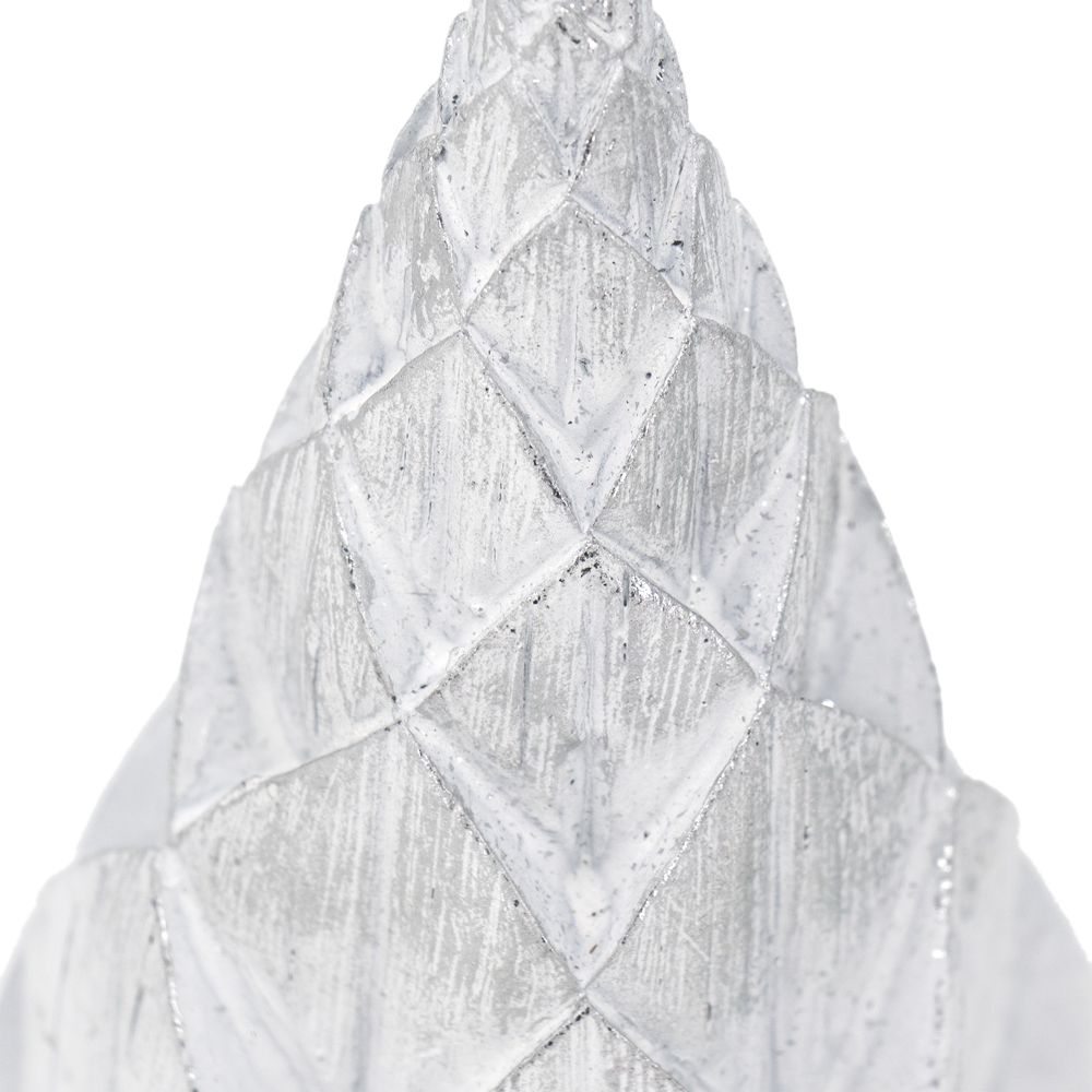 Resin / Foil Christmas Tree With Star Top (Set of 3) - White / Silver