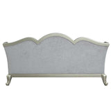 Qunsia - Sofa - Light Gray Linen & Champagne Finish