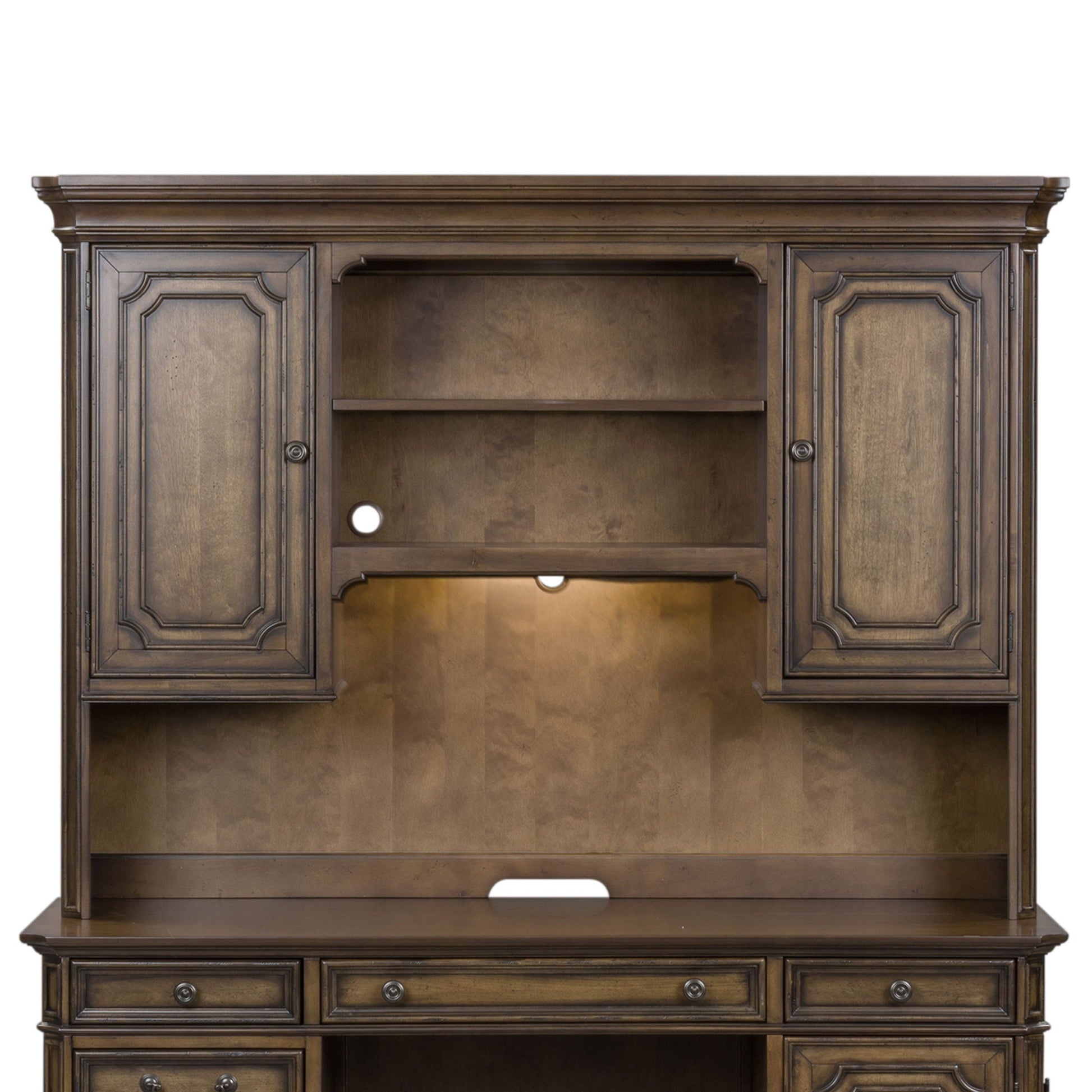 Liberty Furniture Amelia - Jr Executive Credenza Hutch - Dark Brown | Meri Furniture