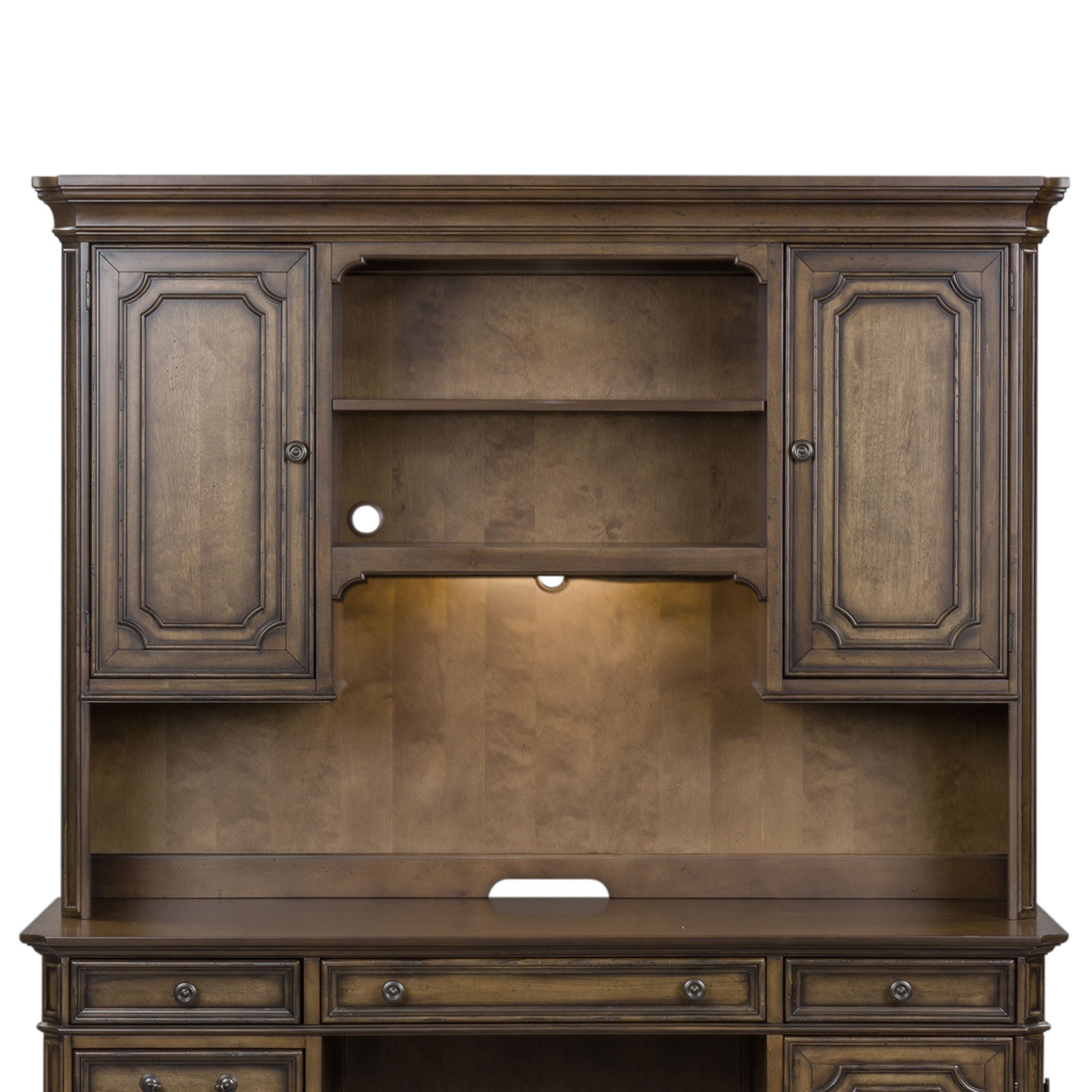 Liberty Furniture Amelia - Jr Executive Credenza Hutch - Dark Brown | Meri Furniture