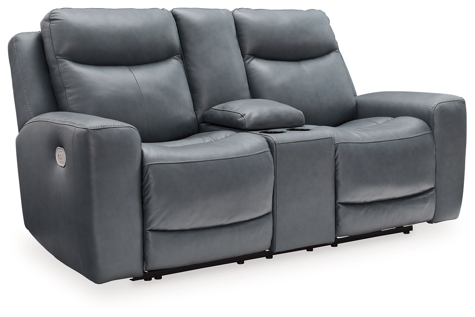 Signature Design by Ashley® Mindanao - Power Reclining Loveseat With Console /Adj Hdrst | Meri Furniture