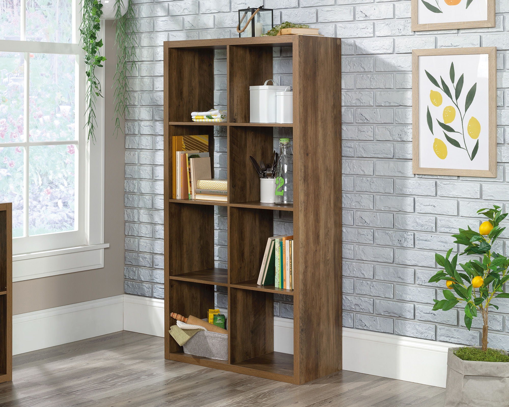8-Cube Organizer Storage Bookcase Rural Pine