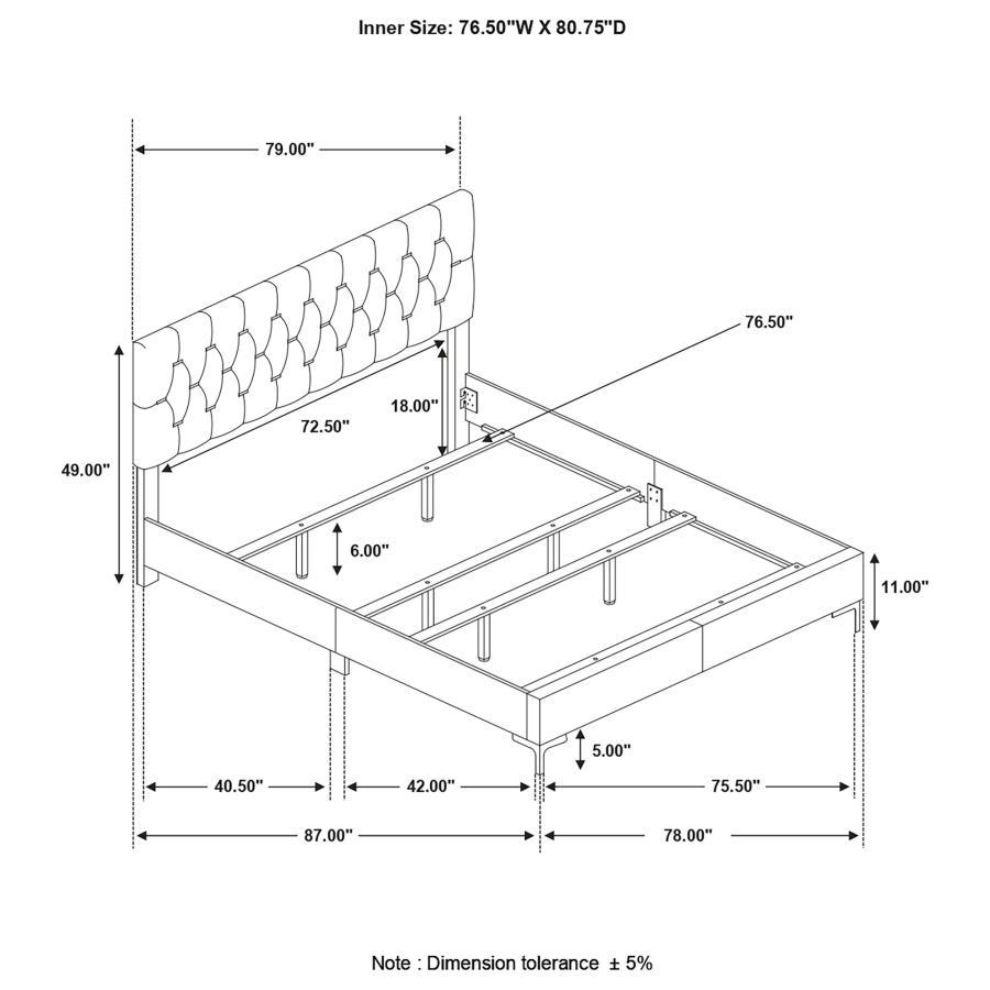 Coaster Fine Furniture Kendall - Panel Upholstered Bed | Meri Furniture