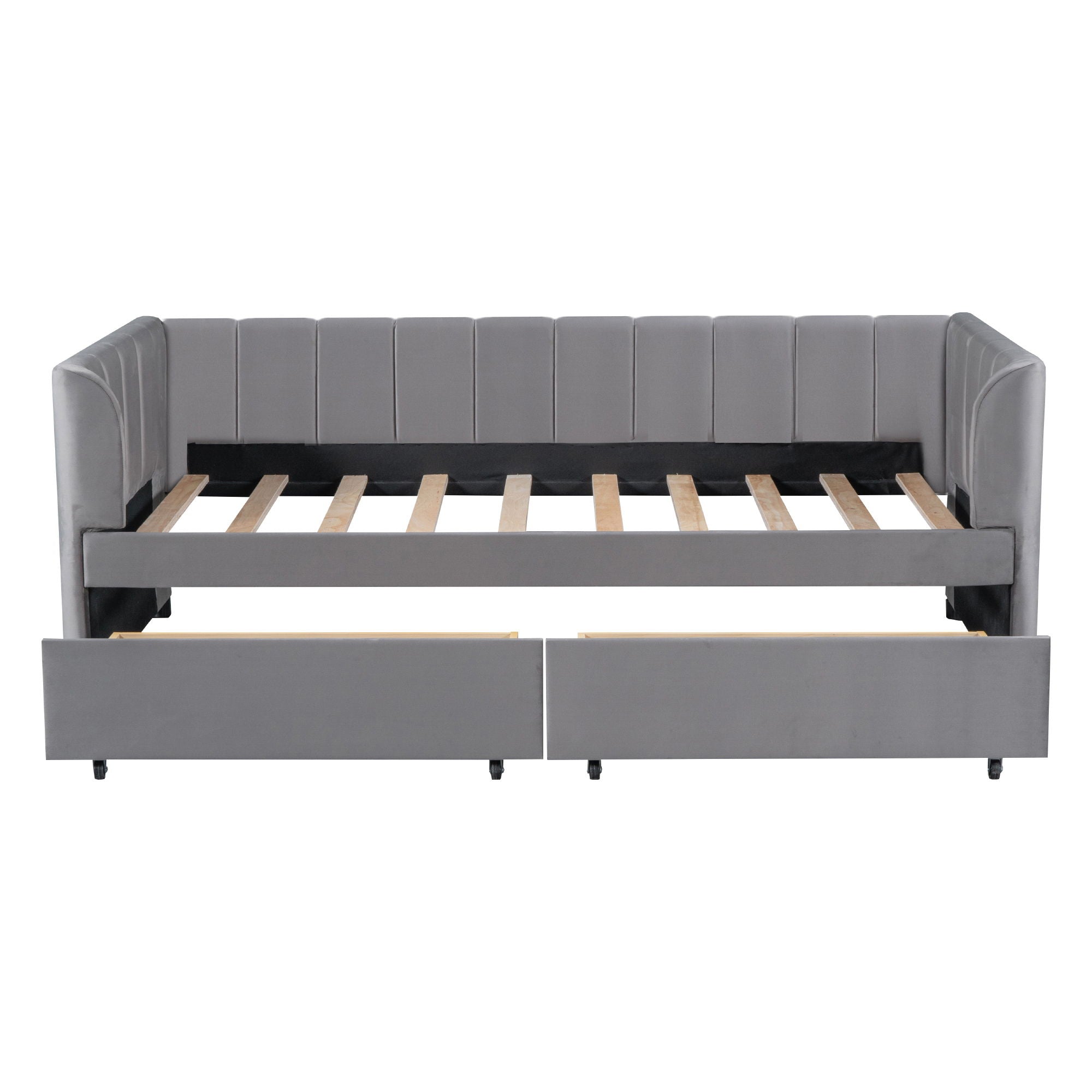 Upholstered Daybed With Ergonomic Design Backrest