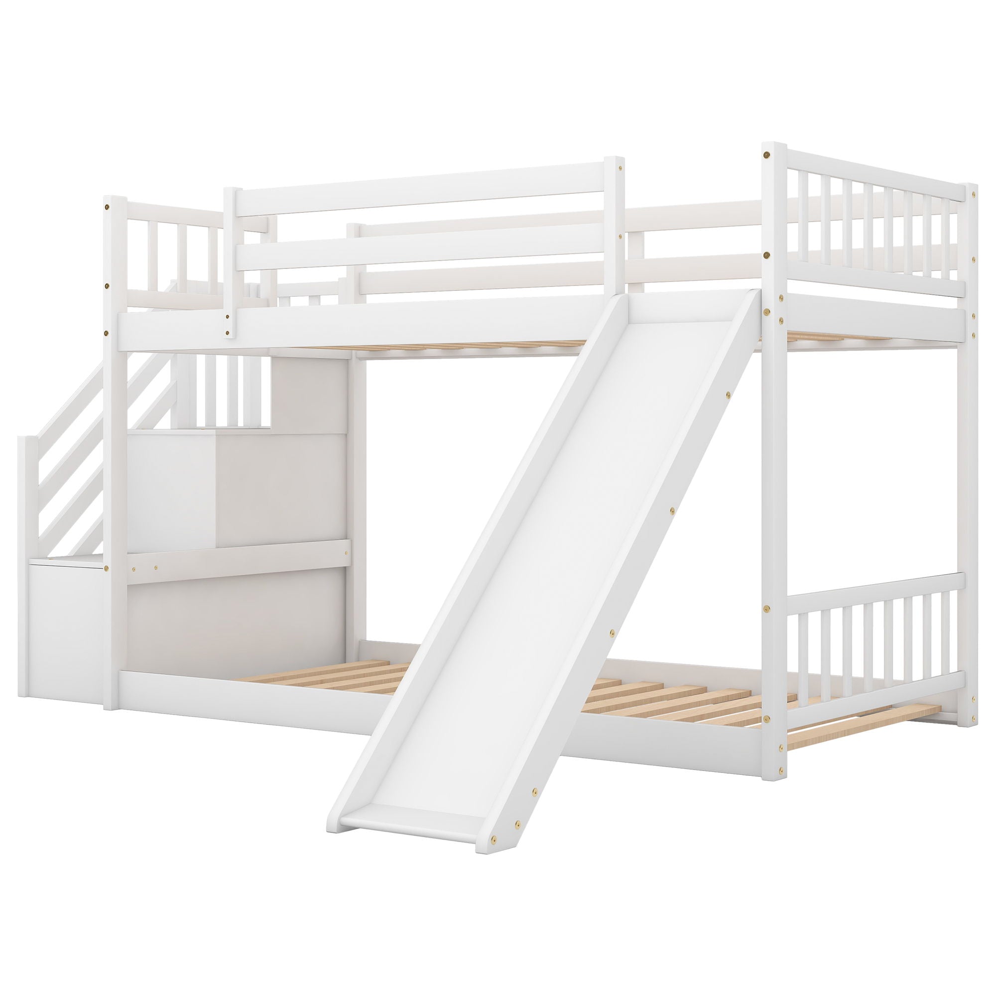 Bunk Bed With Convertible Slide And Stairway