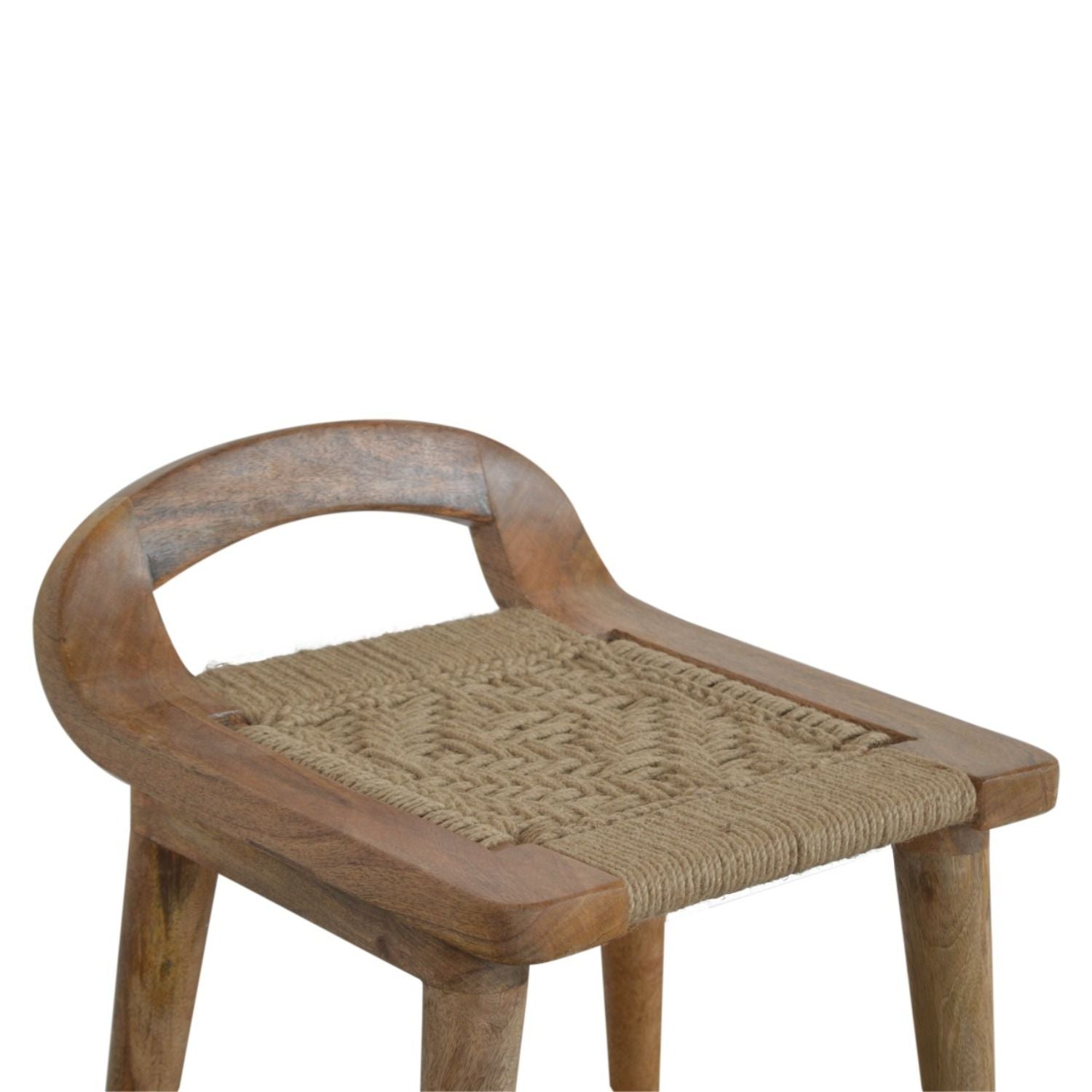 Woven Raised Back Stool - Oak