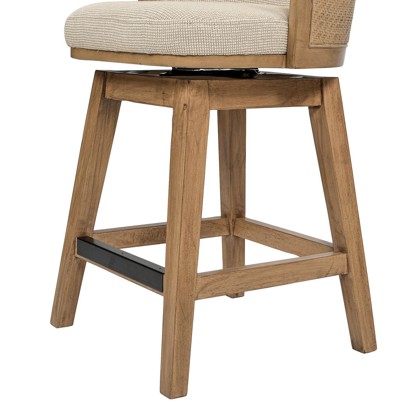 Bahama - Cane High Back Swivel Counter Stool With Recessed Arms Textured Weave - Taupe Beige