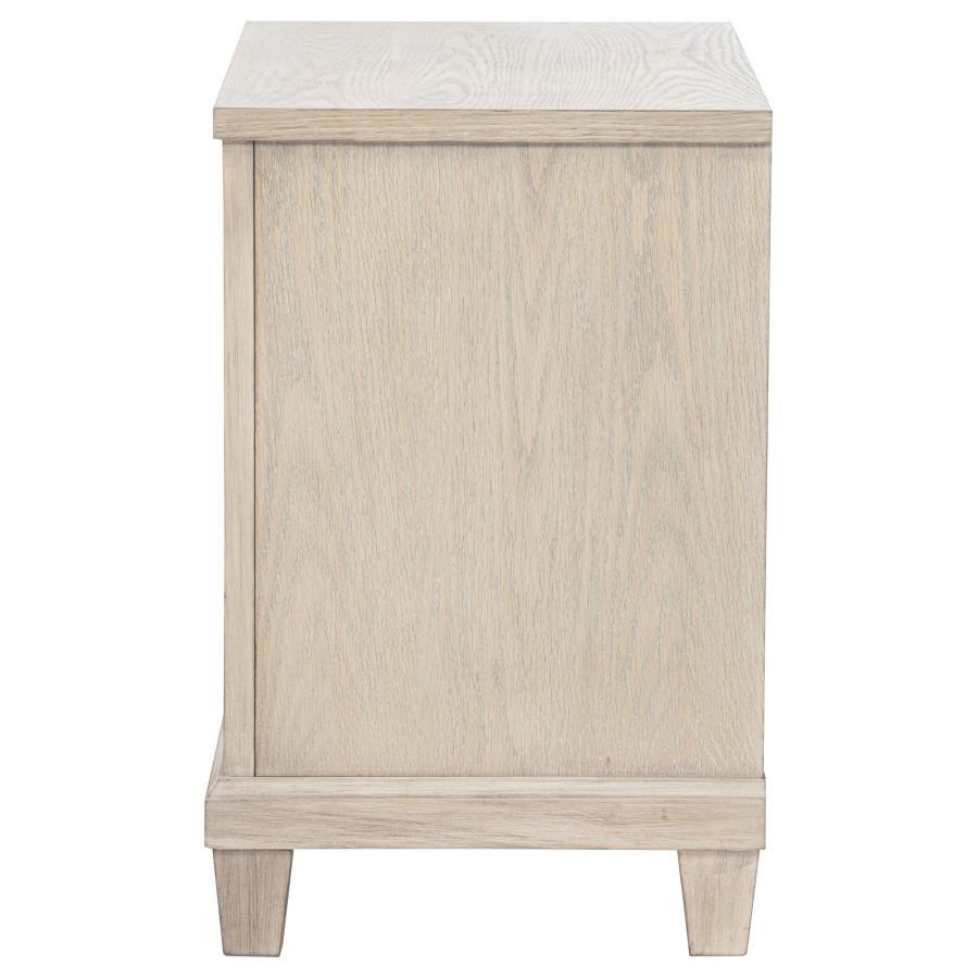 Pembroke - 2-Drawer Nightstand Bedside Table - Washed Oak
