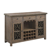Raphaela - Server With Cup Holder & Wine Rack - Weathered Cherry