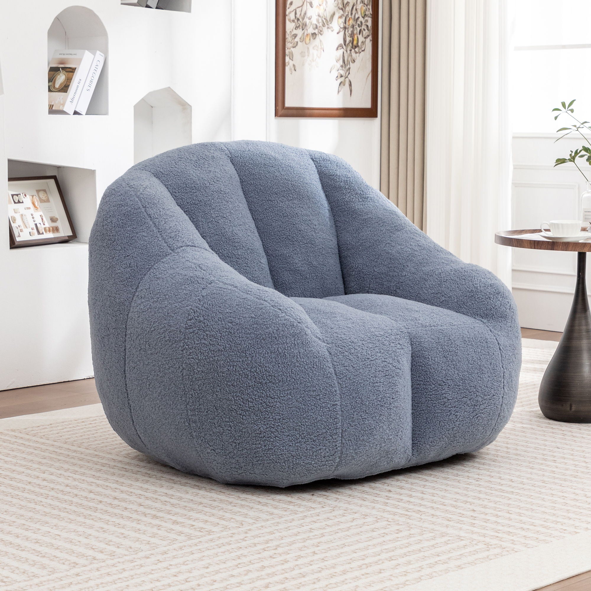 Comfy Bean Bag Chair With Memory Foam Filler, Tufted Soft
