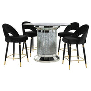 Coaster Fine Furniture Ellie - Mirrored Counter Height Dining Table Set | Meri Furniture