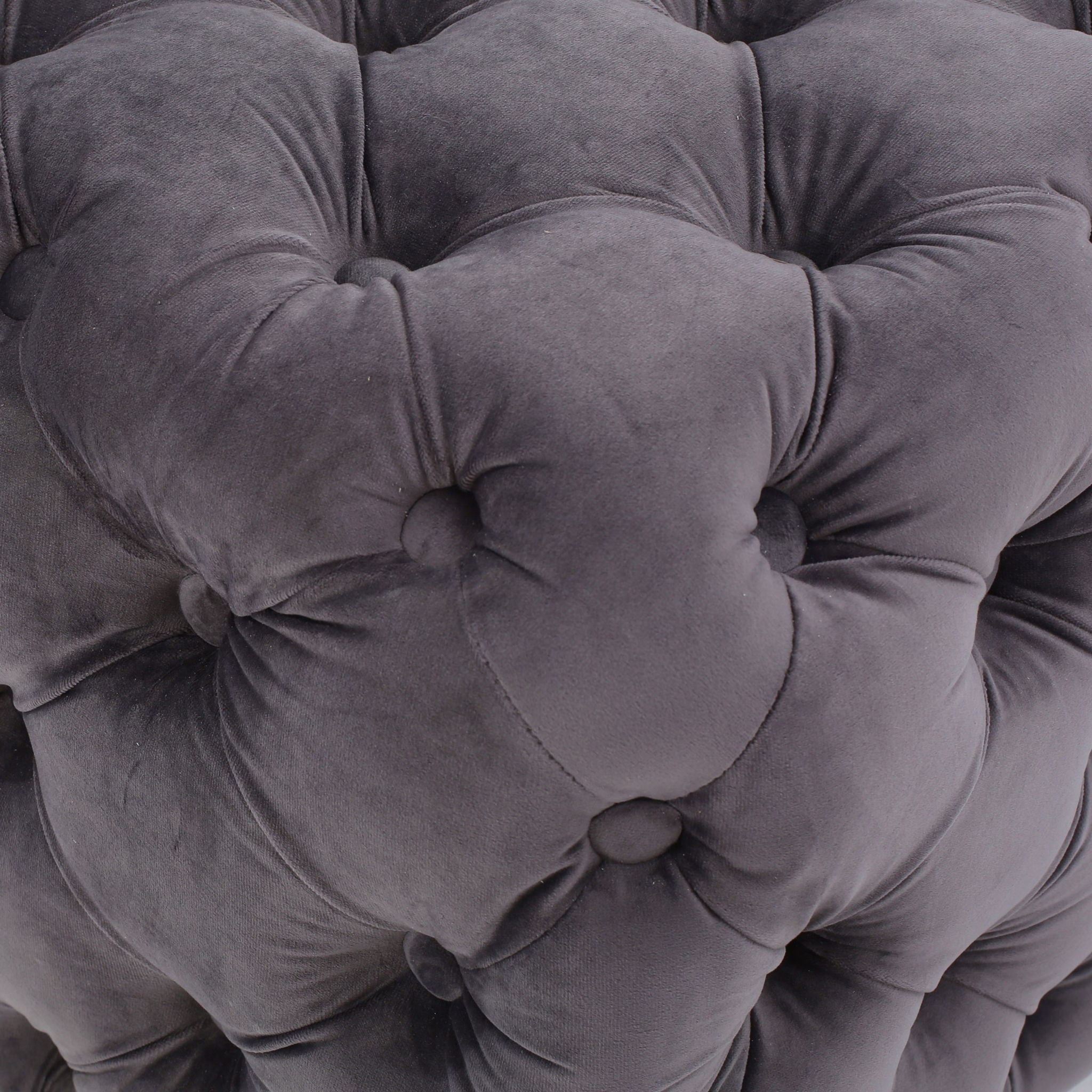 Modern Glam Ottoman With Velvet Upholstery And Button Tufted Design