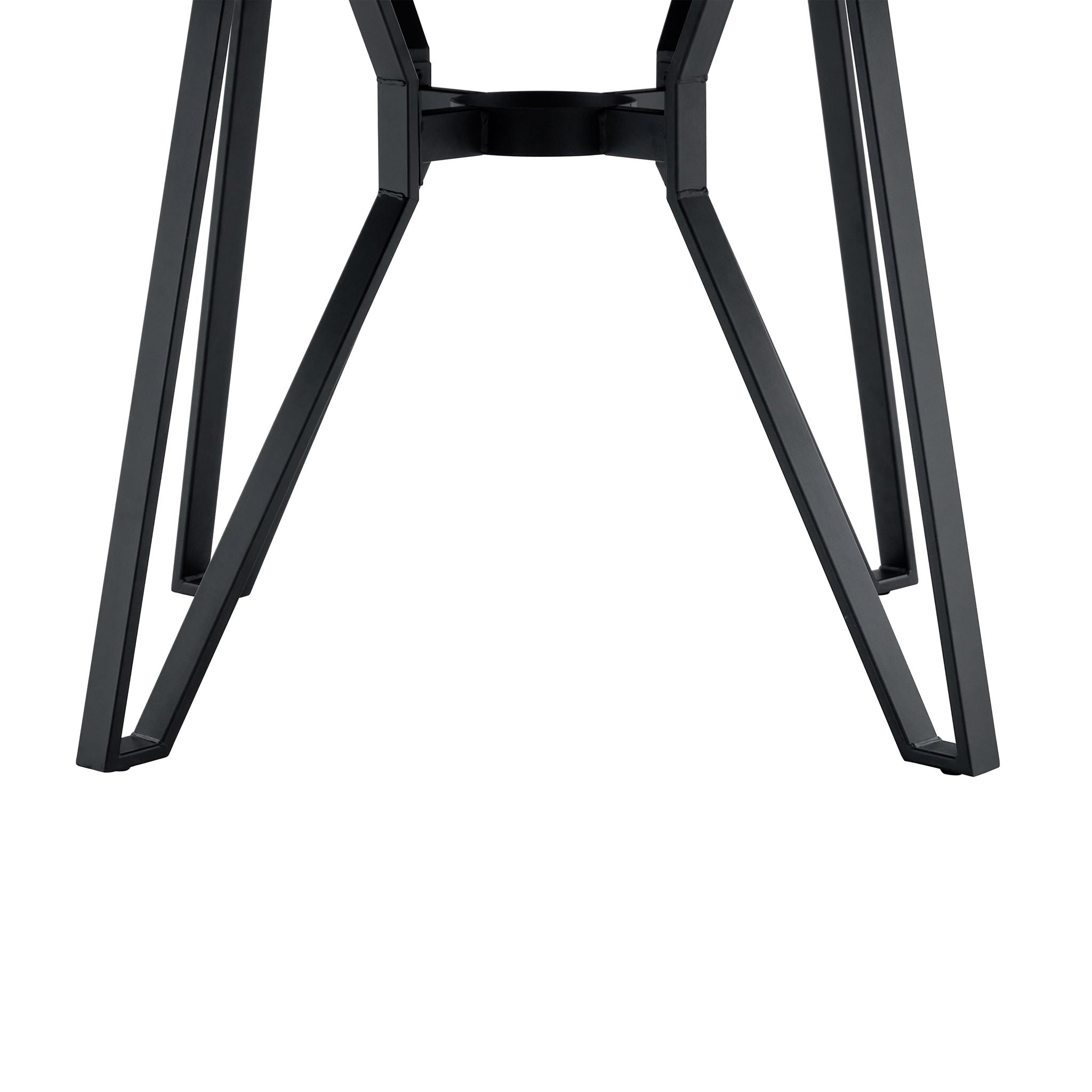 Mid Century Modern Round Dining Table With Metal Legs And Open Shelf