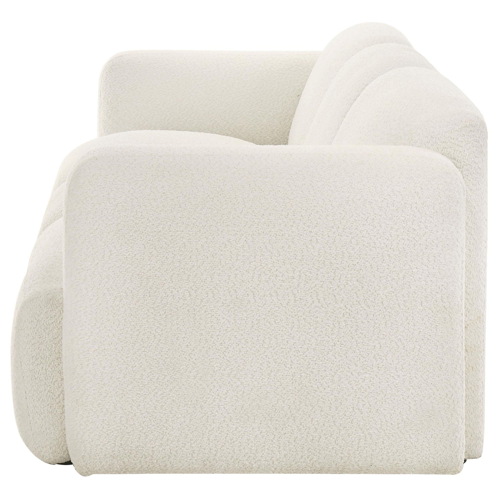 Dorset Fabric Upholstered Round Track Arm Sofa White