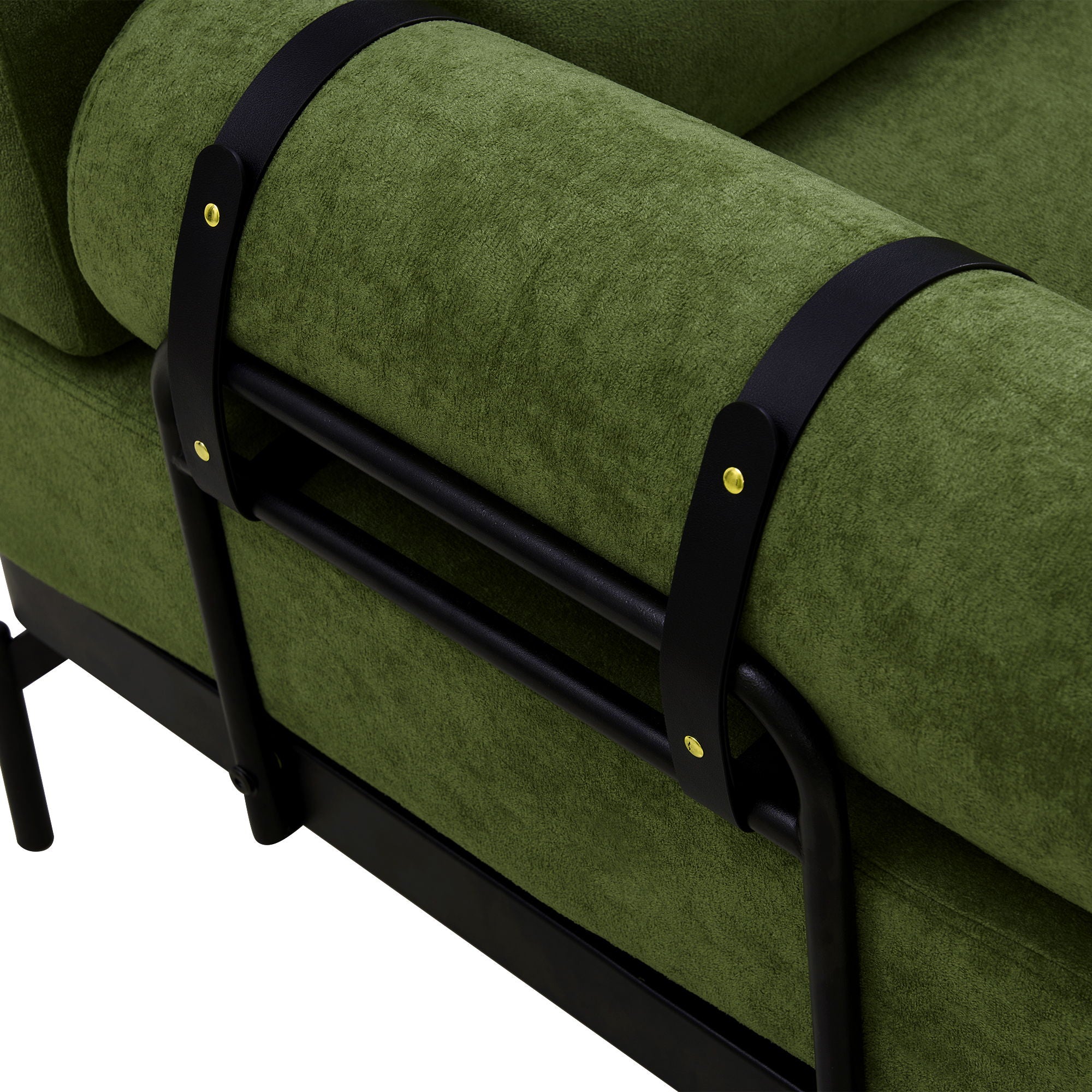 Modern Loveseat Sofa 2 Seater With USB Ports, Cylindrical Armrests