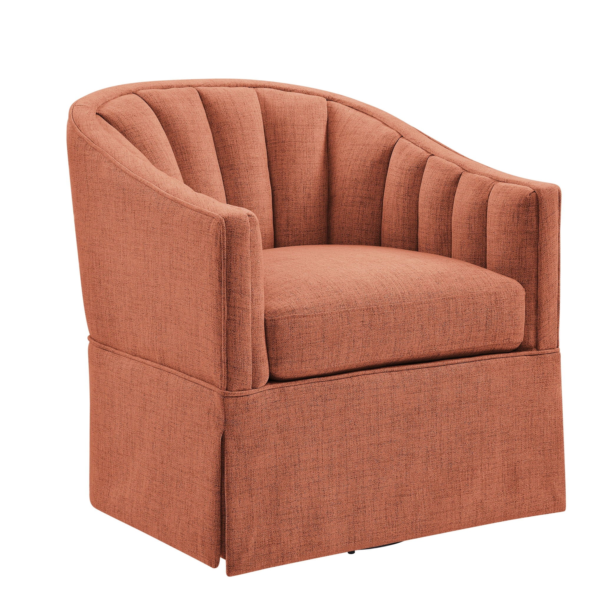 Solitude - Skirted Swivel Accent Chair With Hemp Like