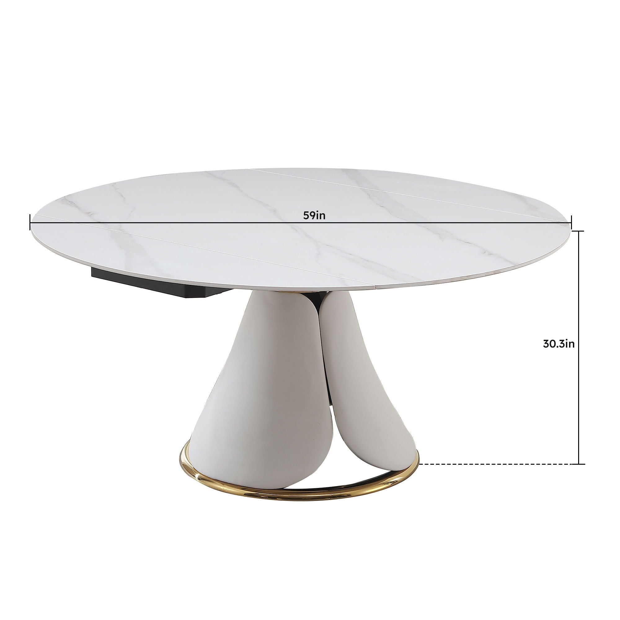 Fashion Modern Sintered Stone Dining Table With Retractable Function And Chairs