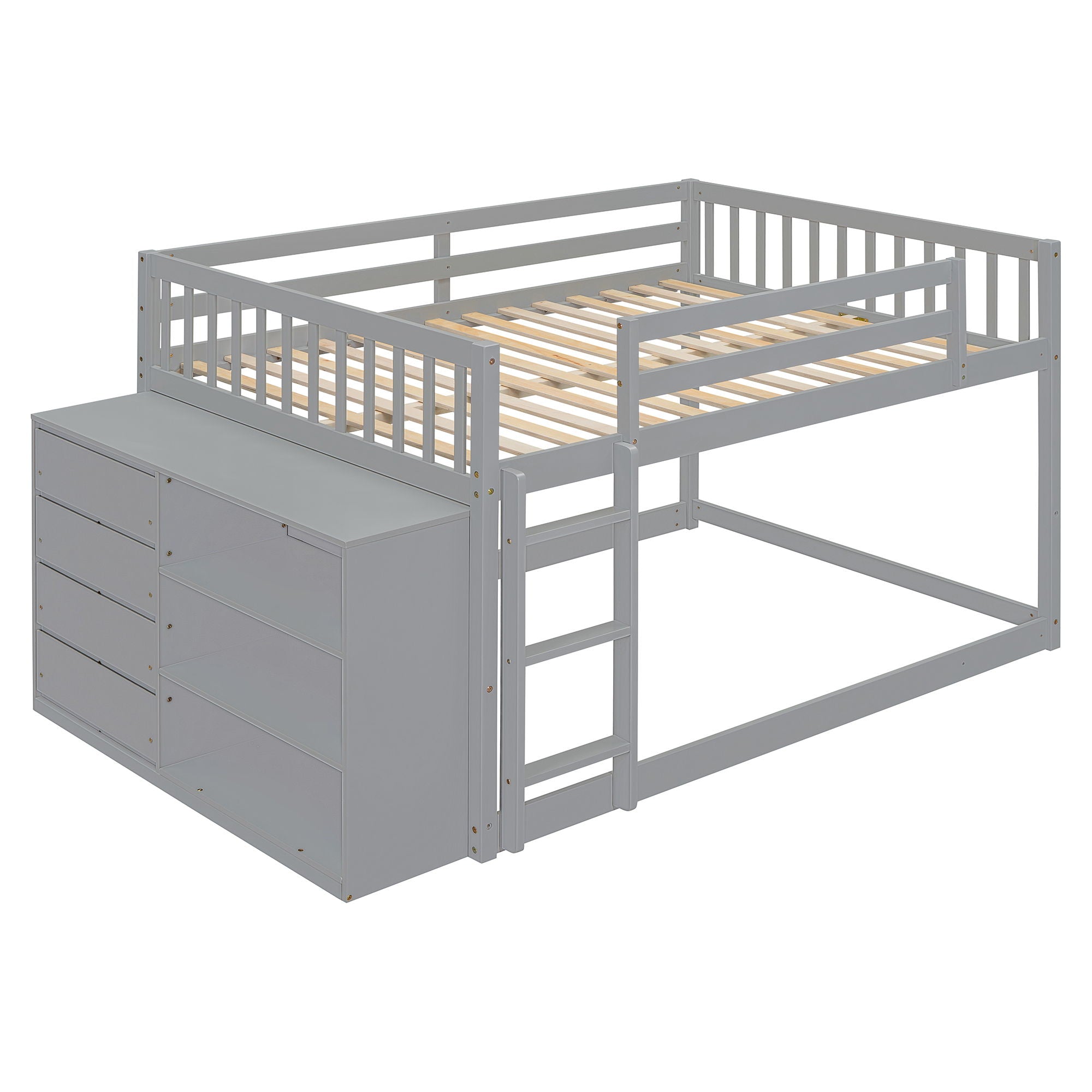 Bunk Bed With 4 Drawers And 3 Shelves