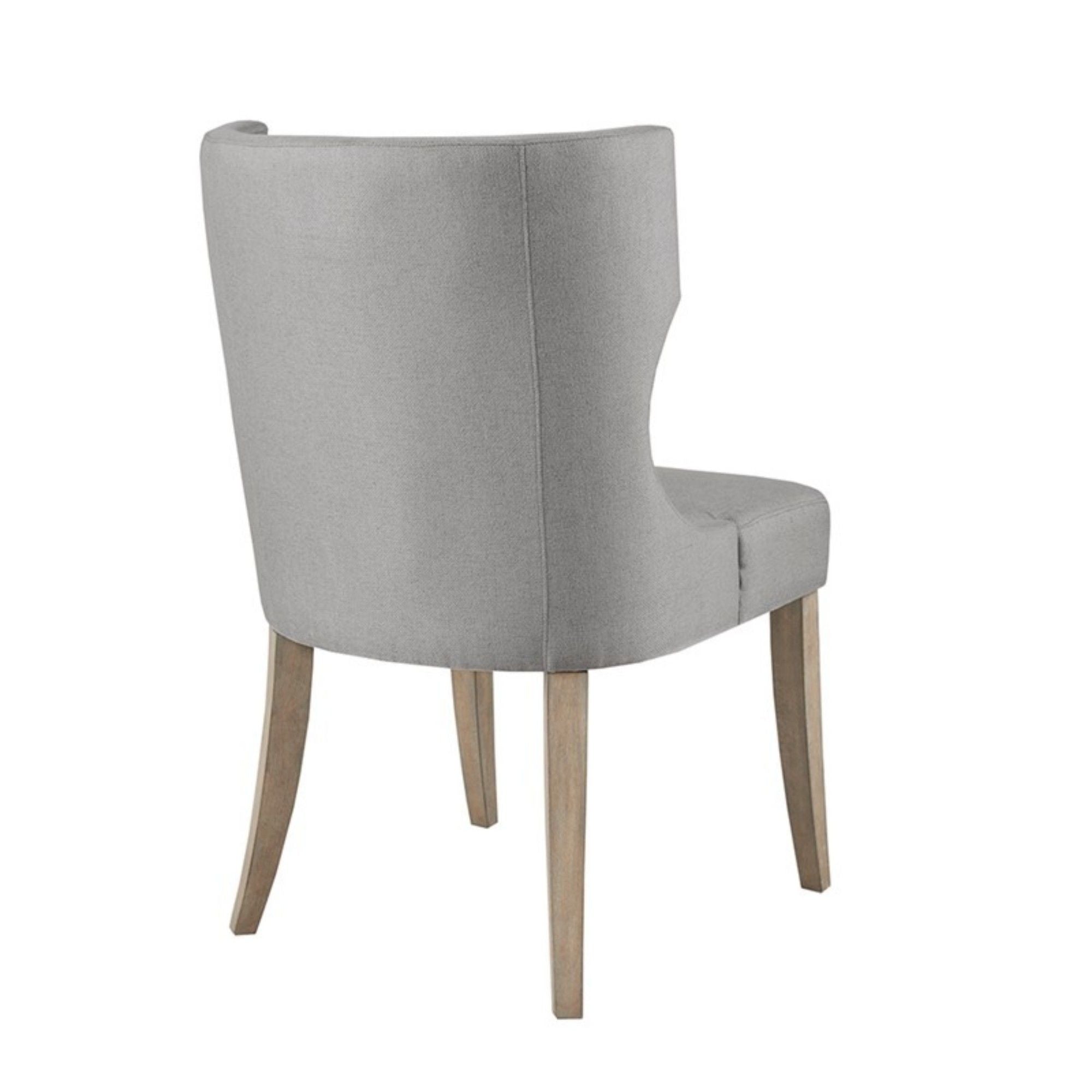 Upholstered Wingback Dining Chair - Light Gray