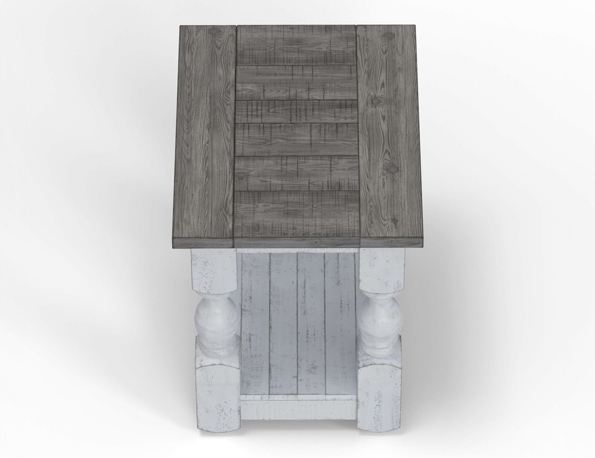 Stone - Chairside Table - Antiqued Ivory / Weathered Gray