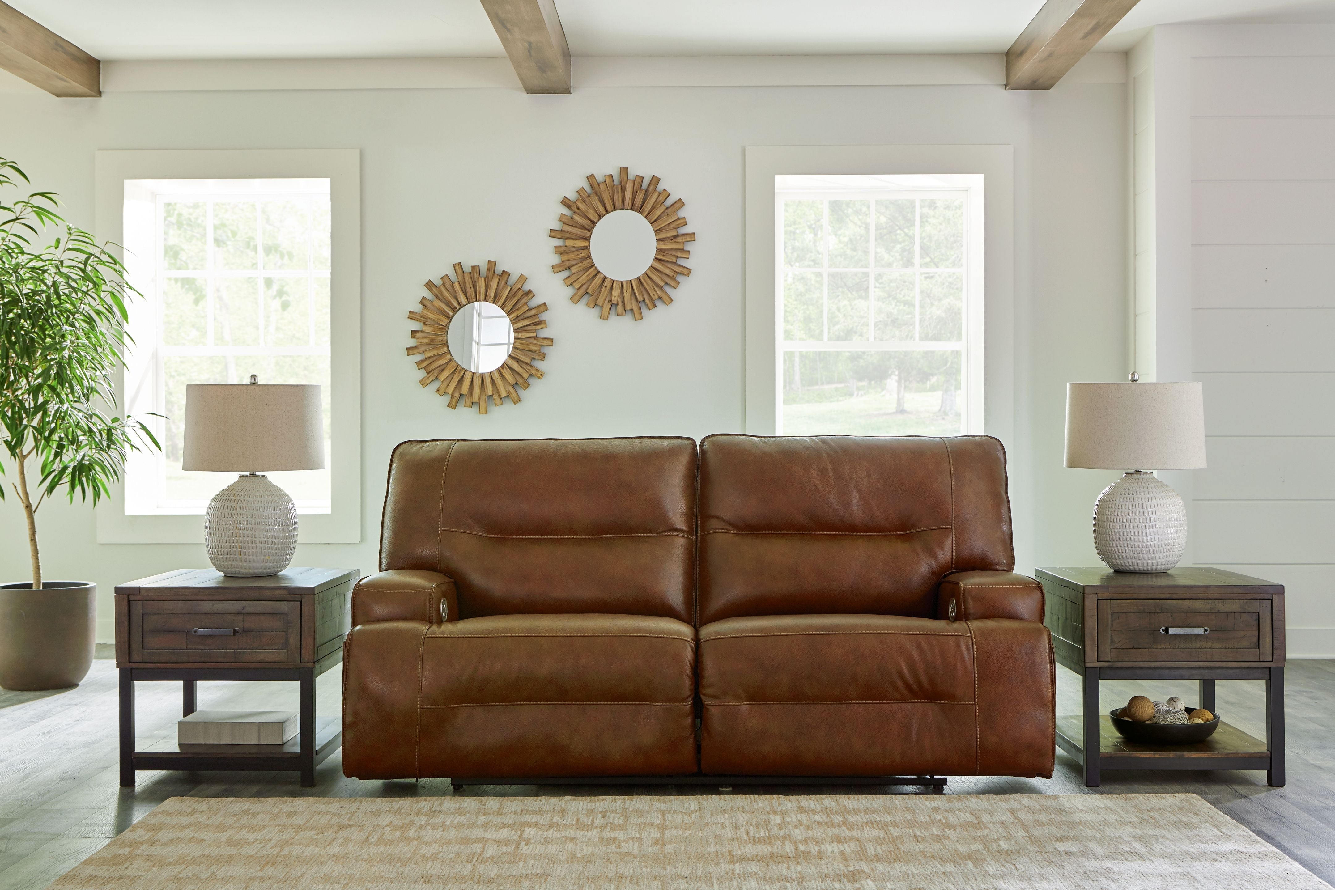 Signature Design by Ashley® Francesca - 2 Seat Pwr Rec Sofa Adj Hdrest | Meri Furniture