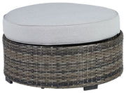 Signature Design by Ashley® Harbor Court - Gray - Ottoman With Cushion | Meri Furniture