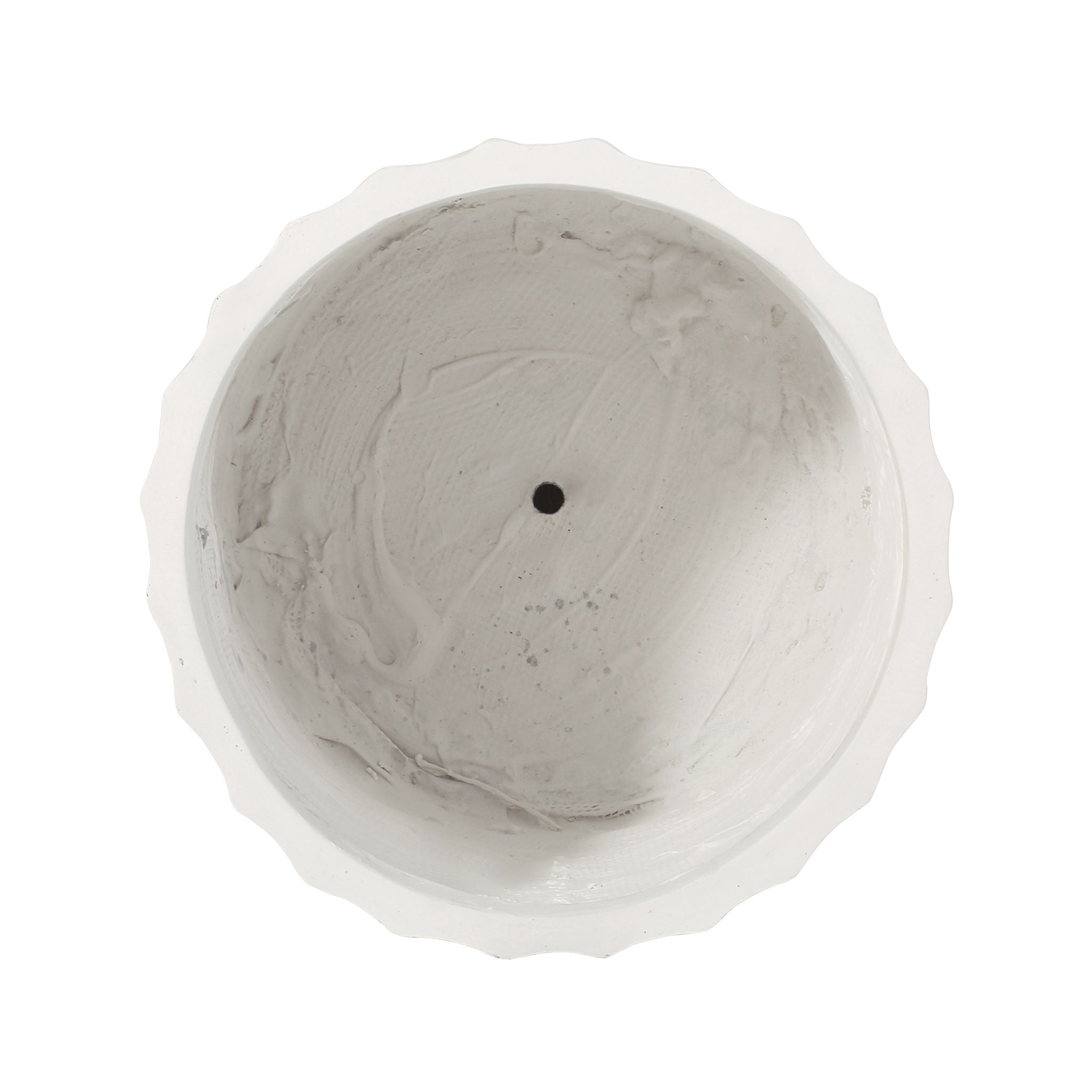 Planter With Subtle Pleated Design - Antique White