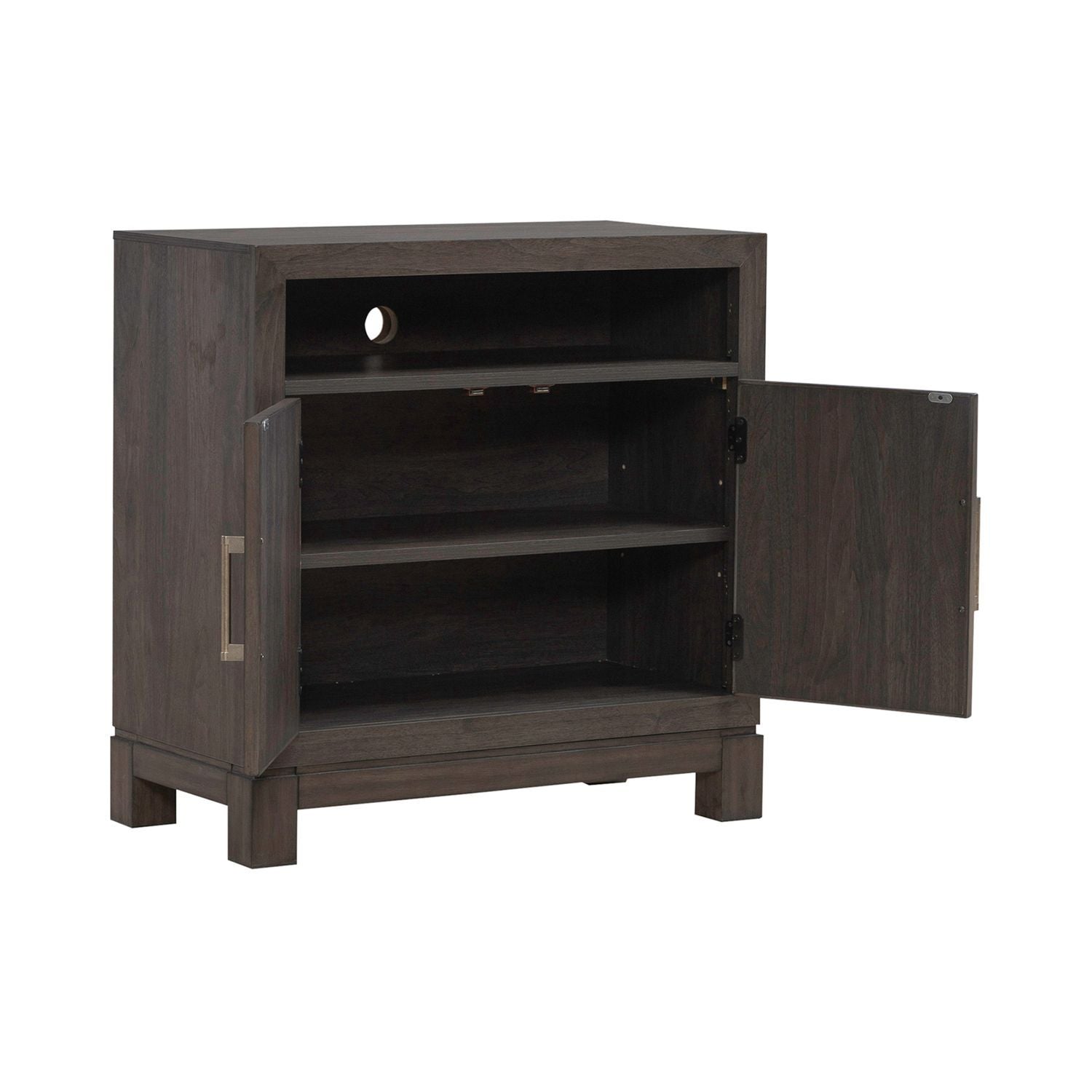 Modern Edge - Bedside Chest With Charging Station - Brown
