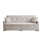 3 In 1 Convertible Sleeper Sofa Bed, Reclining Backrest, Pillows, Pockets