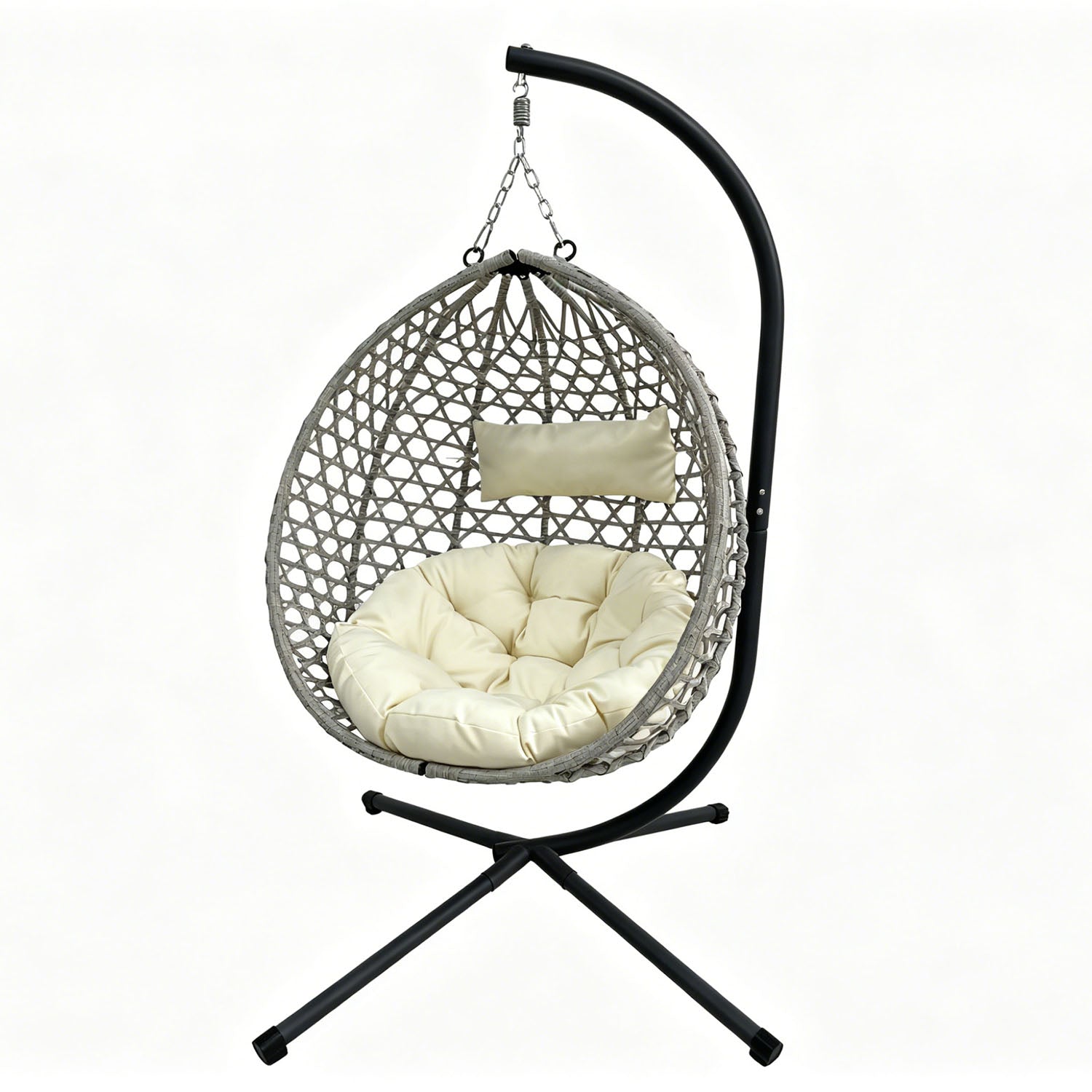 Outdoor Folding PE Rattan Hanging Egg Chair