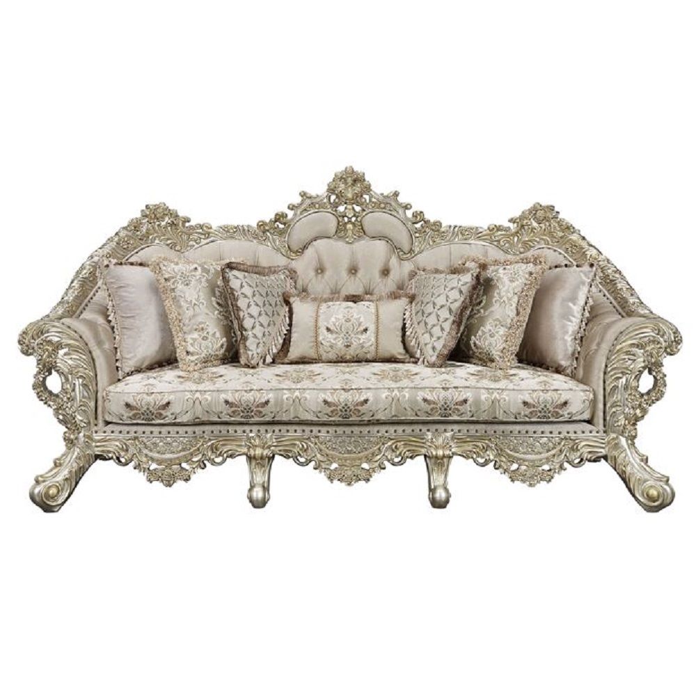 ACME Danae - Sofa - Fabric, Champagne & Gold Finish | Meri Furniture
