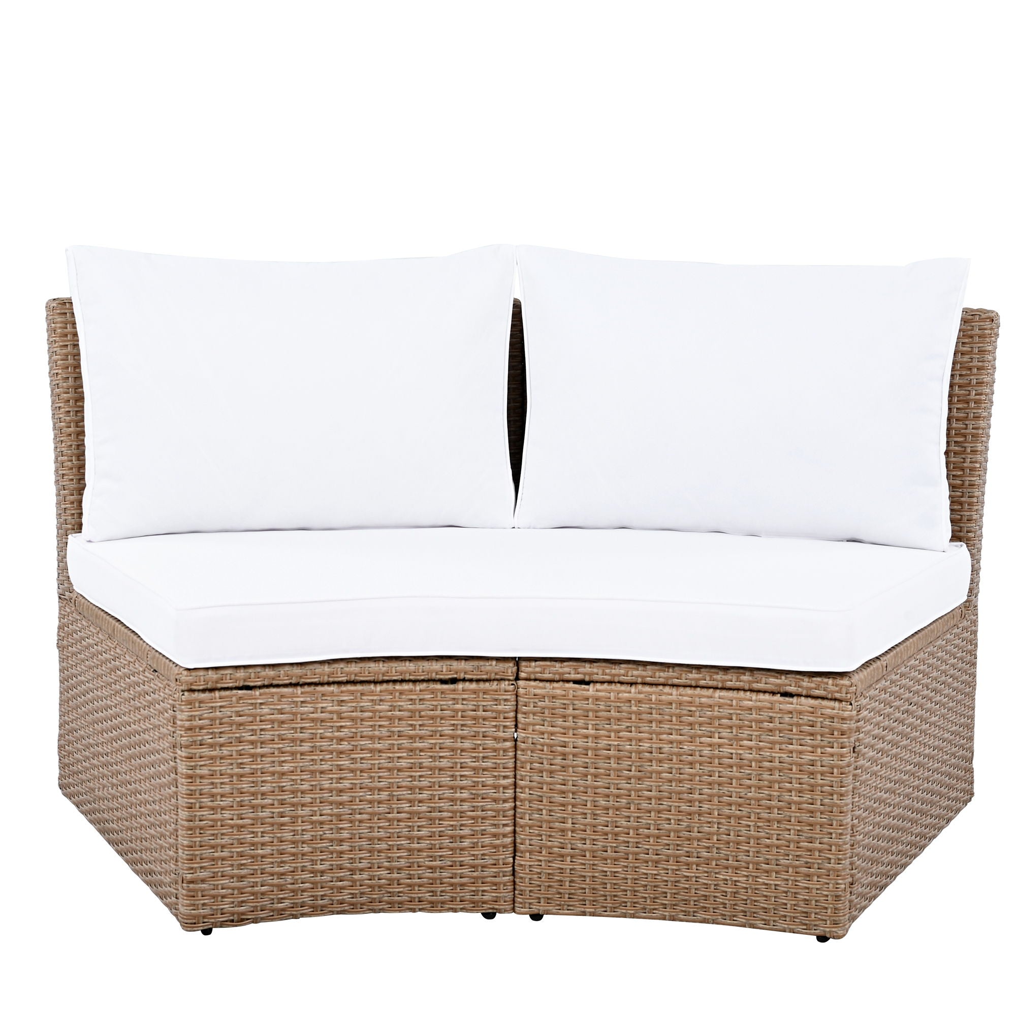 10 Piece Outdoor Sectional Half Round Patio Rattan Sofa Set
