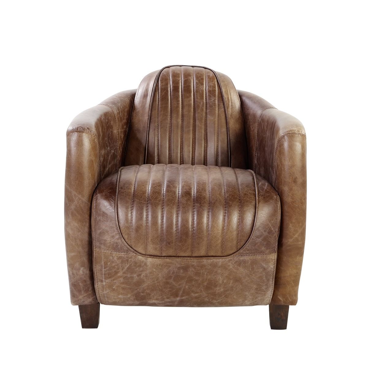 ACME Brancaster - Chair - Retro Brown Top Grain Leather & Aluminum | Meri Furniture