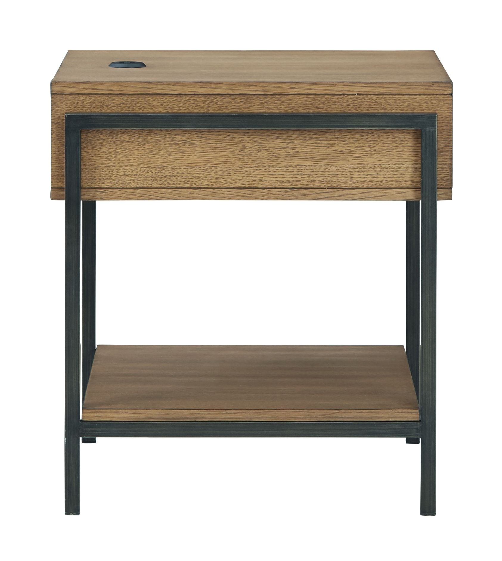 Signature Design by Ashley® Fridley - Brown / Black - Rectangular End Table | Meri Furniture