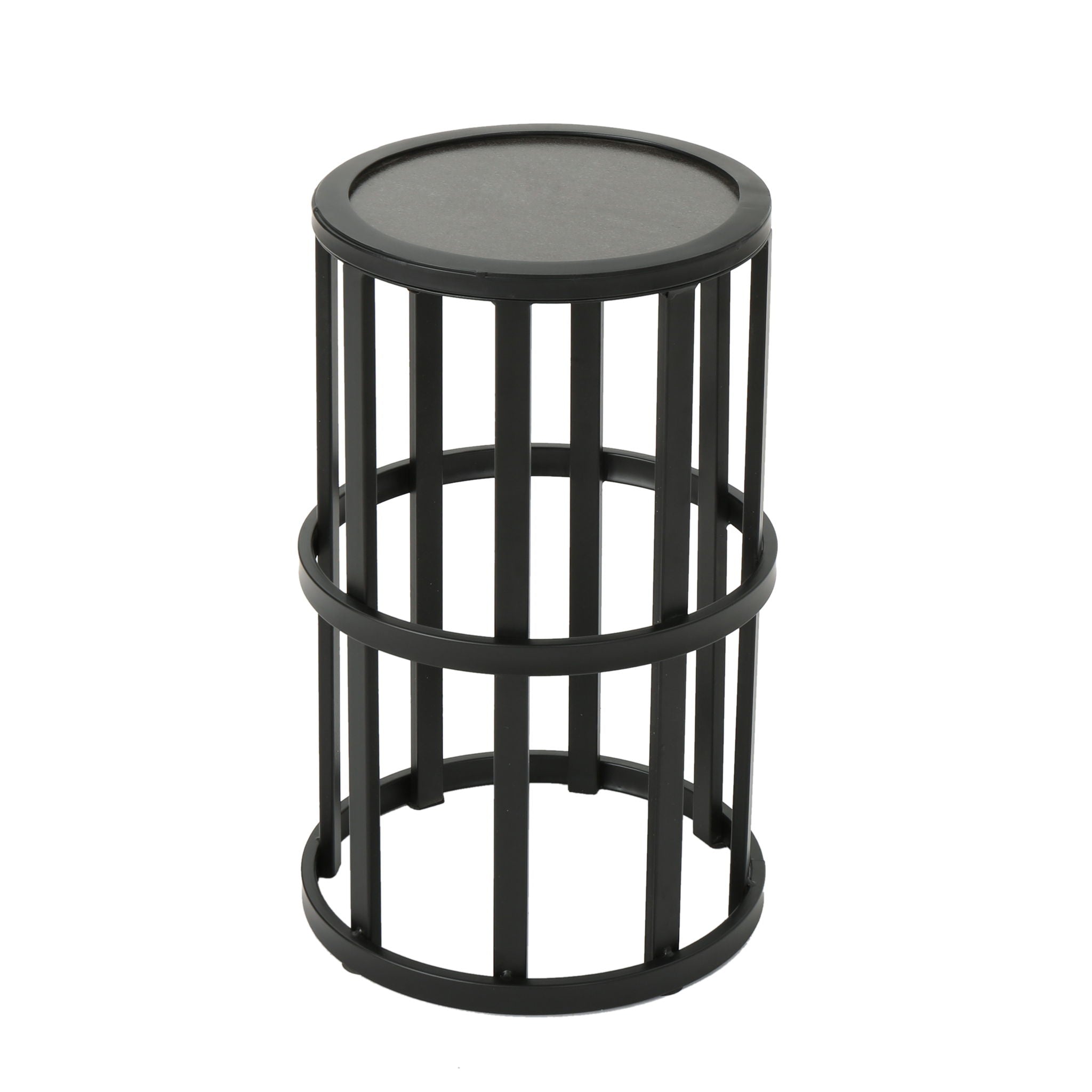 Outdoor Powder Coated Side Table - Gray