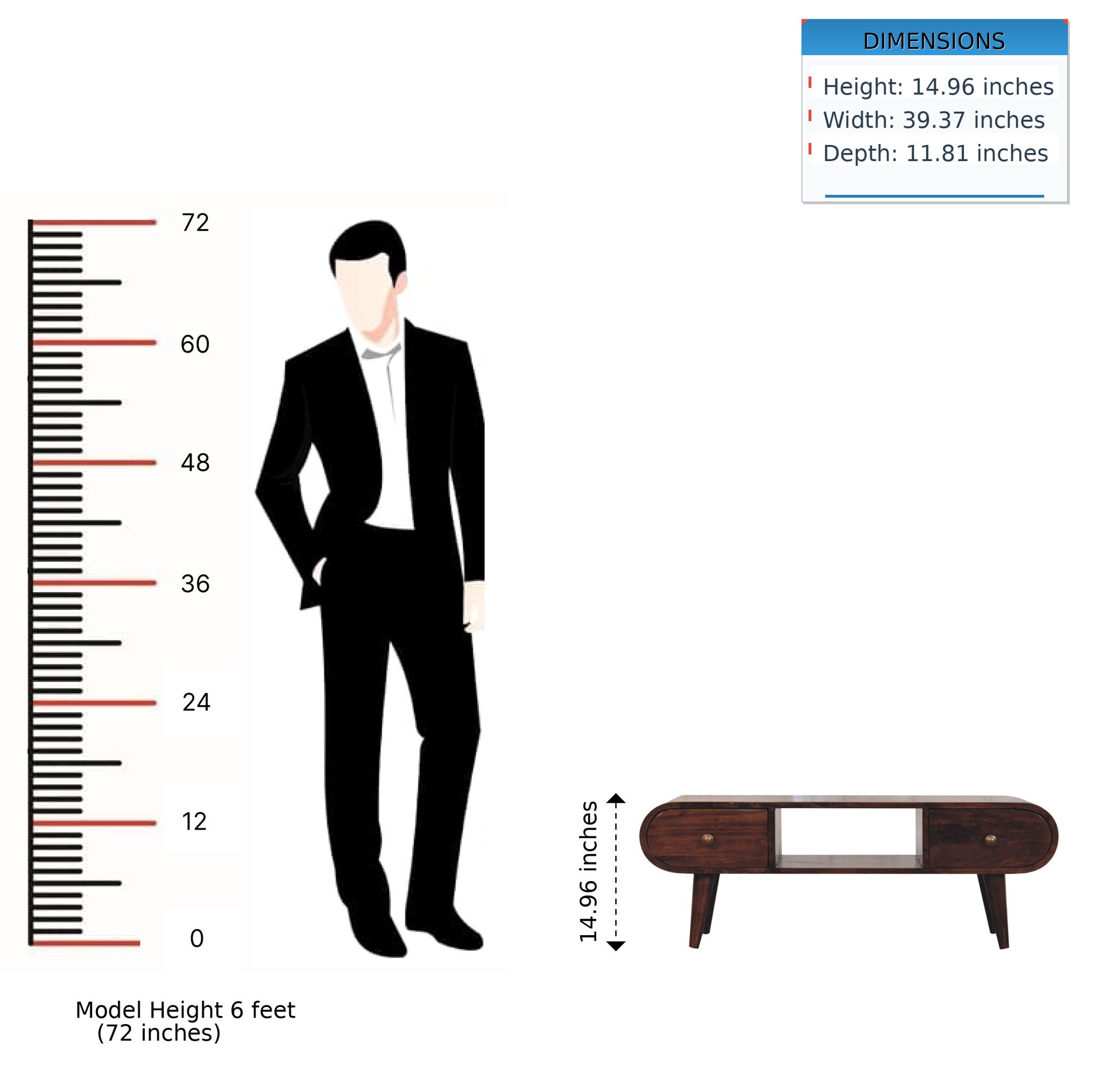 Solid Wood Circular TV Unit